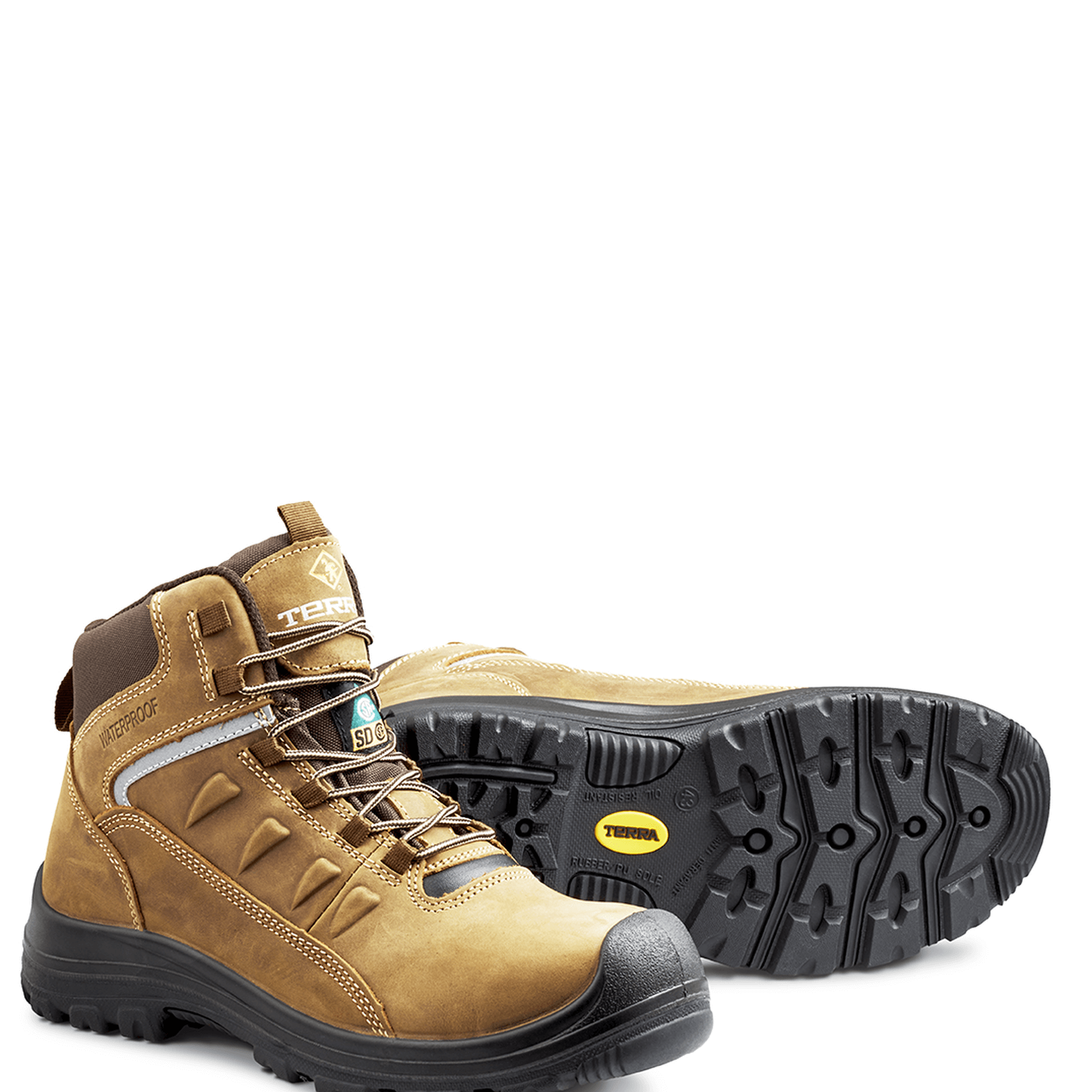 Findlay 6 Inch Waterproof Composite Toe Work Boots for Men - Brown Safety Shoes for Construction, Warehouse & Outdoor Work