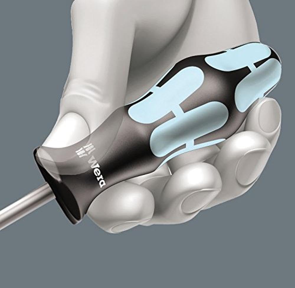 Wera 032023 Kraftform Plus PH3 Stainless Steel Phillips Screwdriver - Professional Precision Screwdriver for Electronics, Appliances, and DIY Projects - Perfect for Home Repair, Workshop, and Industrial Use