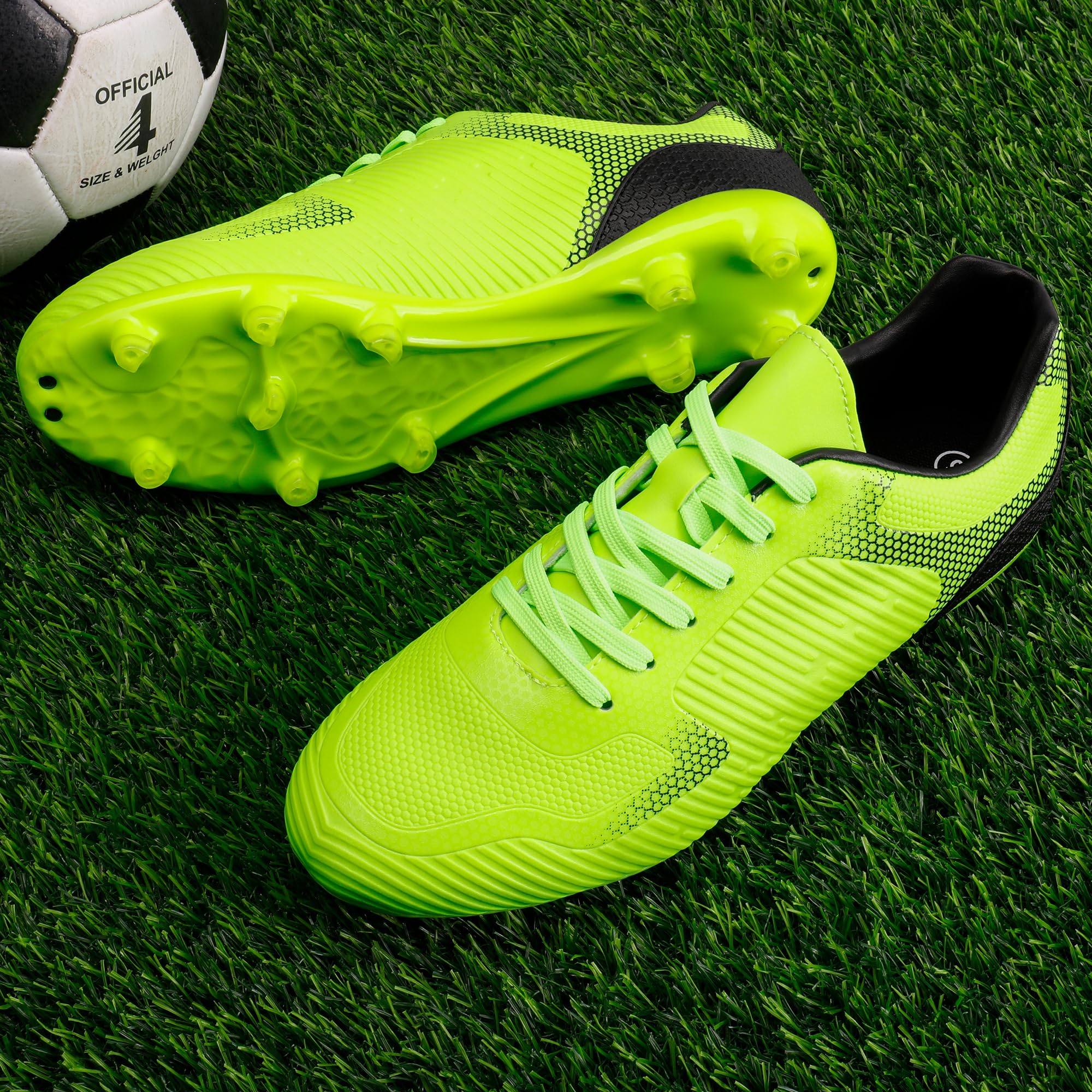 DREAM PAIRS Men's Firm Ground Soccer Cleats - Lightweight Football Shoes for Turf & Grass - Perfect for Training, Matches & Outdoor Sports