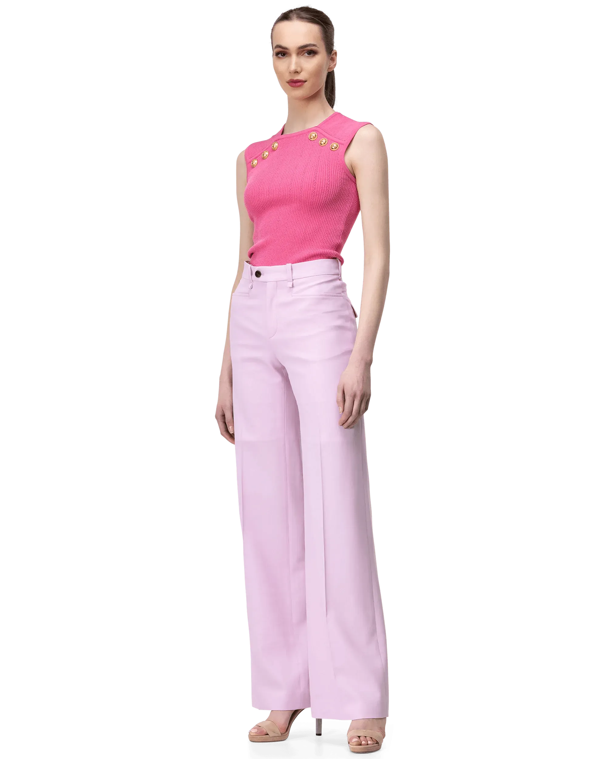 Button Detail Pointelle Top - Women's Lace Knit Blouse for Casual & Office Wear | Elegant & Comfortable Fashion Top for Everyday Outfits