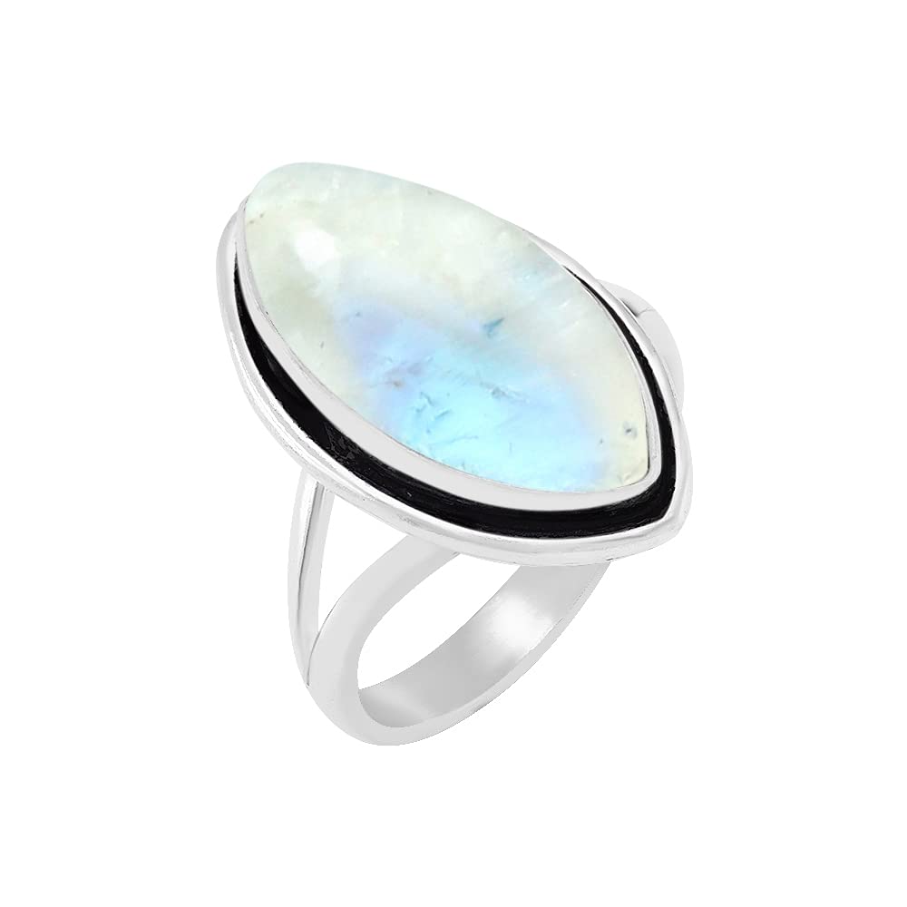 7.15 Carat Marquise Cut Natural Birthstone Ring in Sterling Silver - Perfect Mother's Day Gift for Mom, Wife & Sister | Elegant Solitaire Jewelry for Women | Ideal for Anniversaries, Birthdays & Special Occasions
