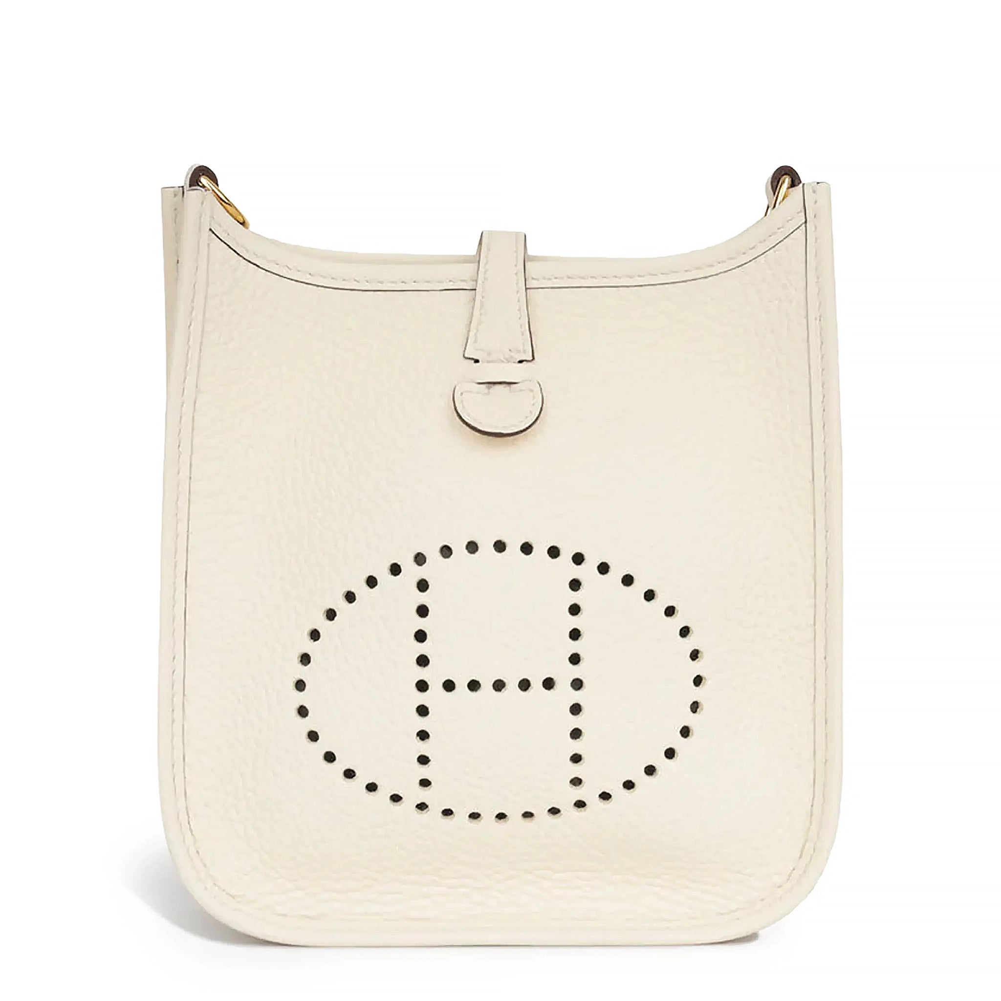 Hermès Evelyne Mini 16 Crossbody Bag in Nata Clemence Leather with Gold Hardware - Perfect for Everyday Use & Casual Outings