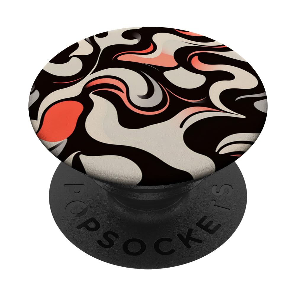 Vintage 60s Pop Art Colorful Abstract Pattern Phone Grip - Adhesive PopSocket for iPhone, Samsung & Smartphones - Perfect for Home, Office & Travel Use