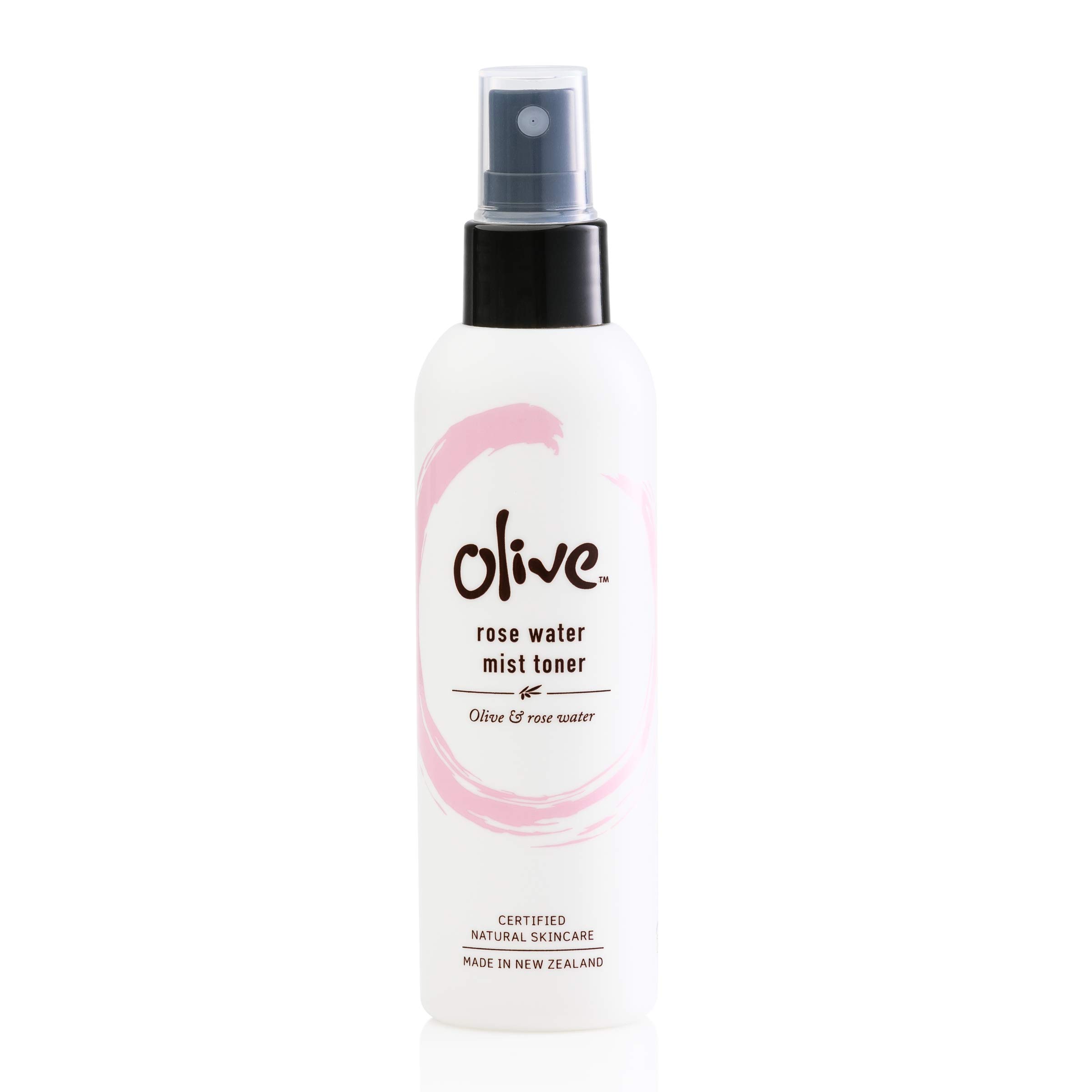 Olive Natural Rose Water Mist Toner - 3.38 fl.oz Hydrating Facial Spray for Dry Skin, Makeup Setting & Refreshment | Organic Skin Care for Women & Men
