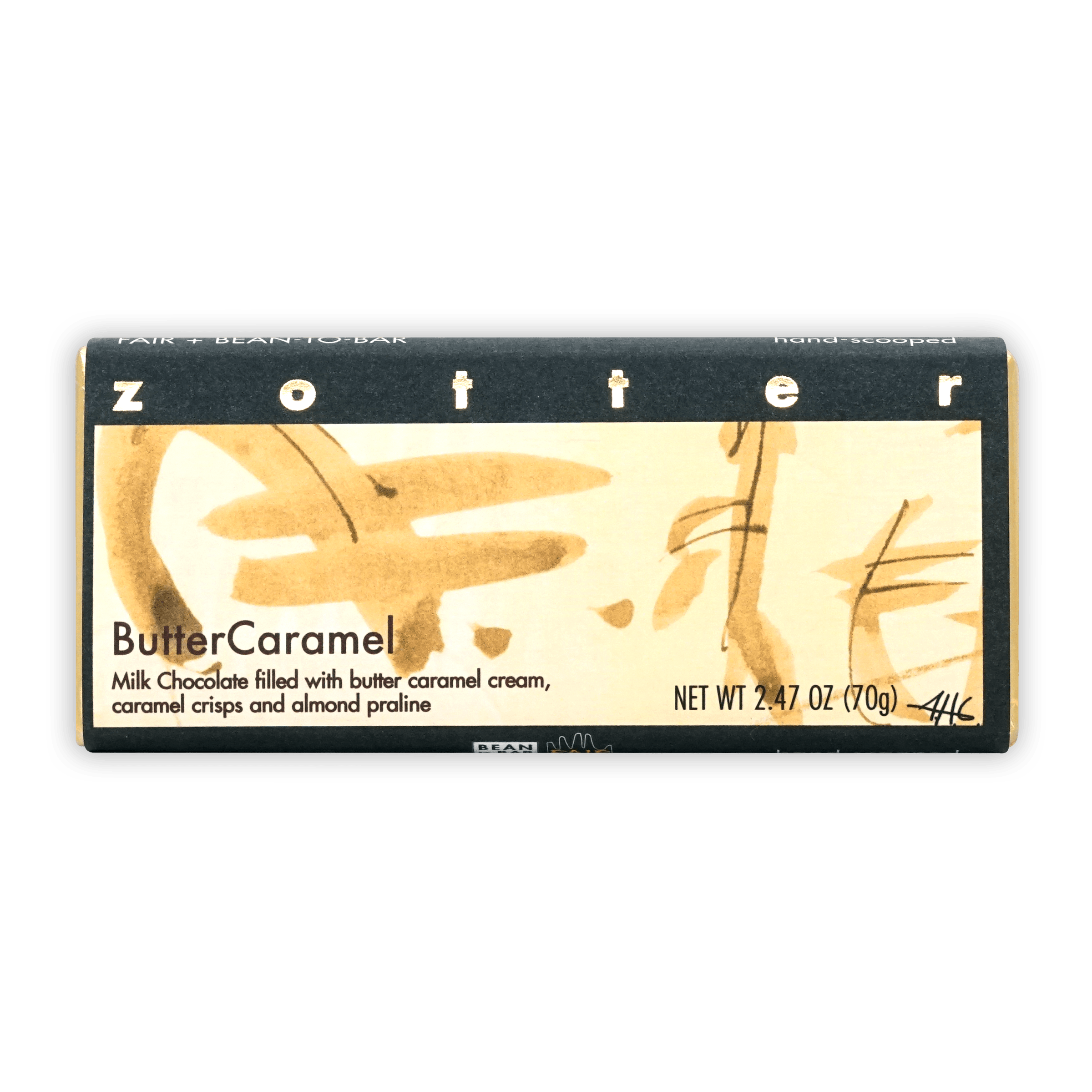 Zotter 50% Butter Caramel Filled Chocolate Bar - Premium Gourmet Treat for Gifting, Desserts & Snacking