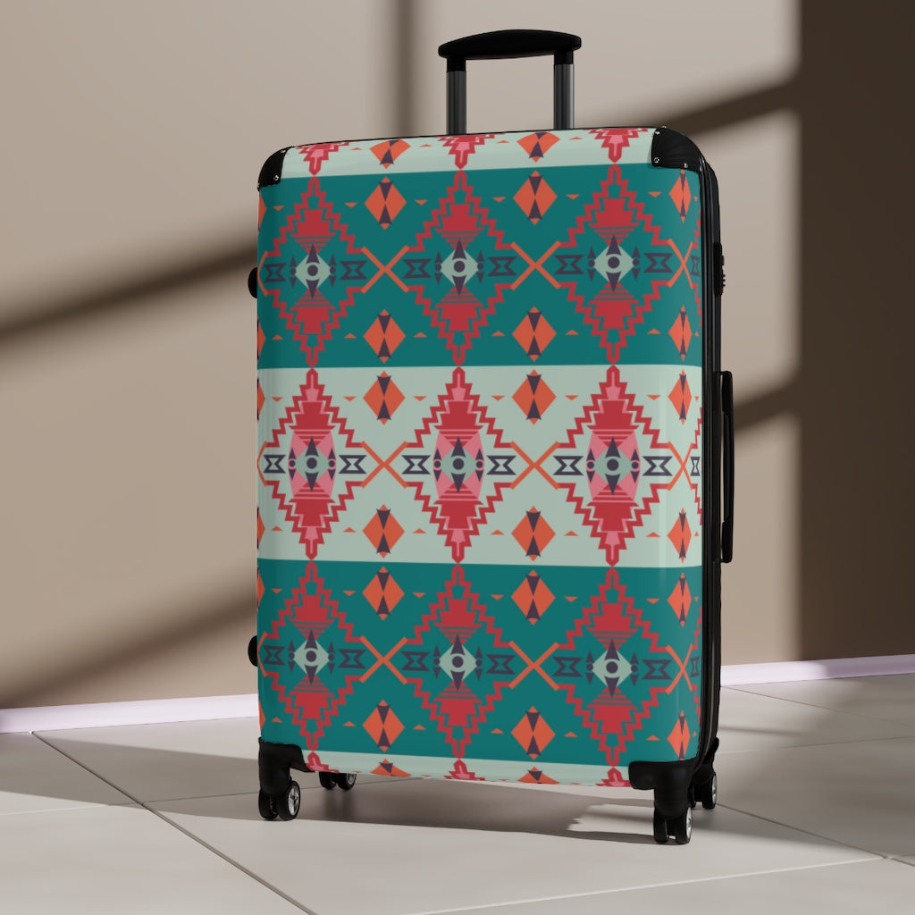 Southwestern Hardshell Luggage Set - Sahara Sunset Design, 3 Sizes (20/24/28 Inch) for Travel, Vacation & Business Trips