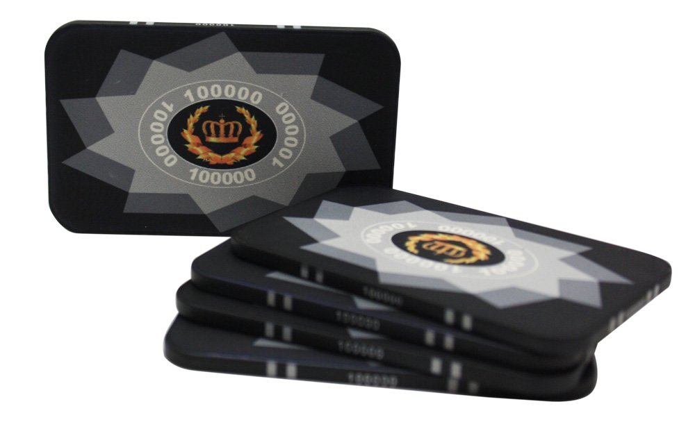 Premium Laurel Crown Ceramic Poker Plaques Set of 5 - Casino Style Gaming Chips for Poker Nights, Home Game Tournaments, and Themed Parties