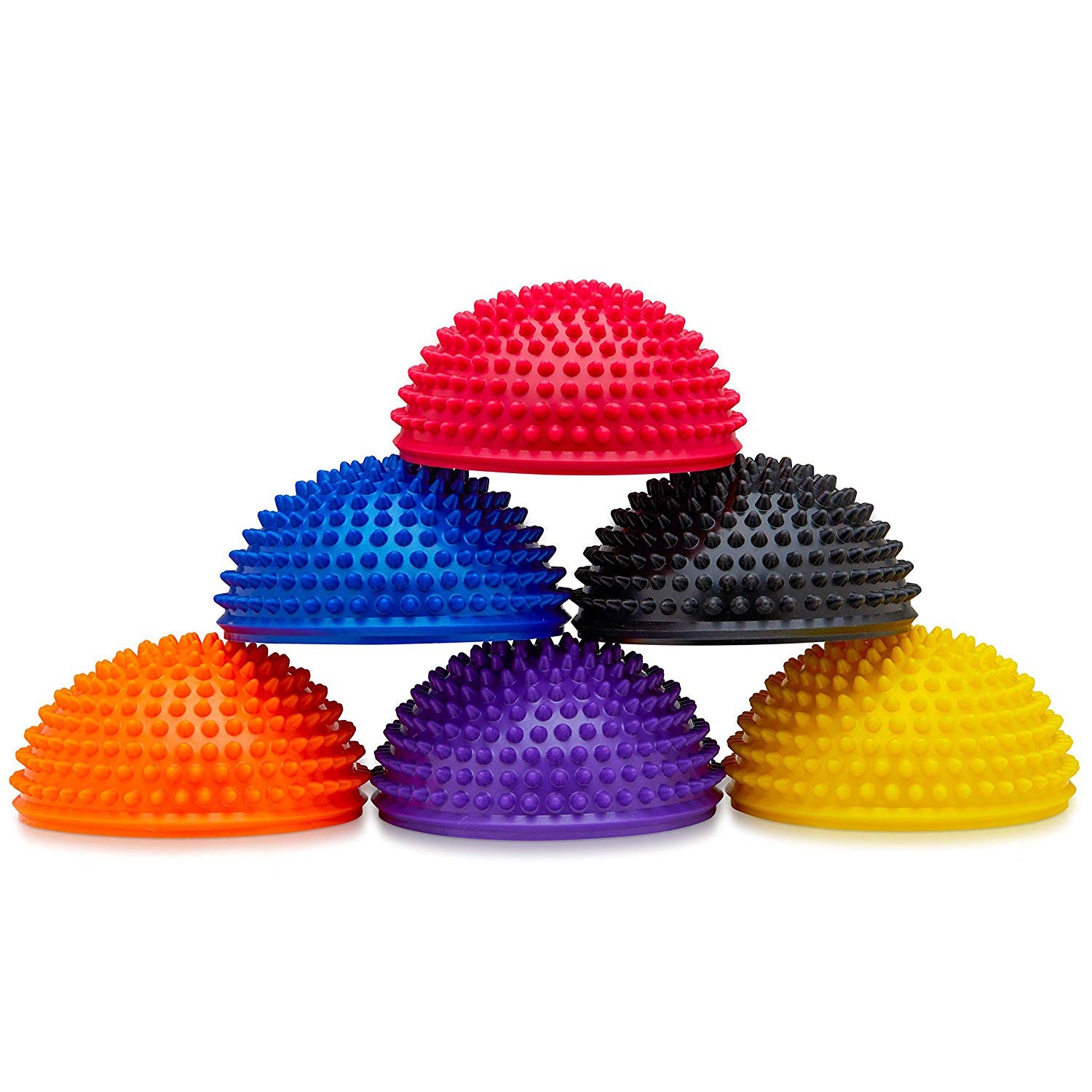 Bintiva Professional Grade Balance Pods - Set of 6 Multicolor Exercise Discs for Kids & Adults - Perfect for Classroom, Therapy, and Home Fitness Training
