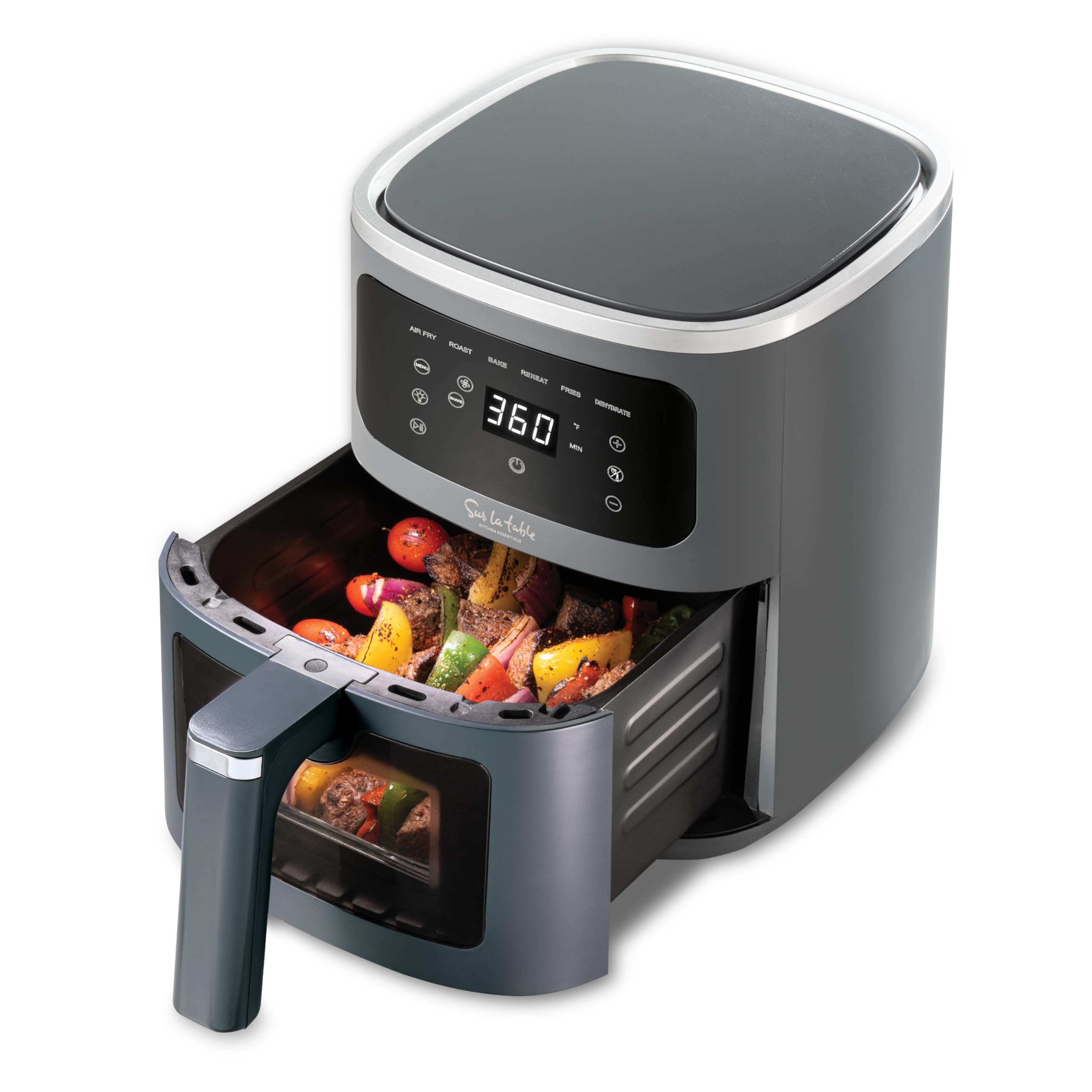 4.2 Quart Digital Air Fryer with View Window - LED Touchscreen, 6 Presets & Shake Indicator - 1300W for Air Frying, Baking, Roasting & Broiling - Perfect for Quick Meals, Healthy Cooking & Family Dinners