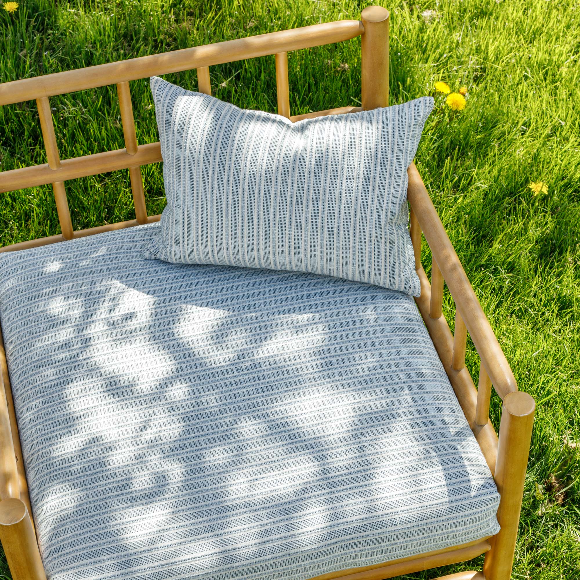 Amalfi Stripe InsideOut Fabric - Indigo Blue Cotton Blend for DIY Upholstery, Home Decor & Fashion Projects | Perfect for Curtains, Pillows & Clothing
