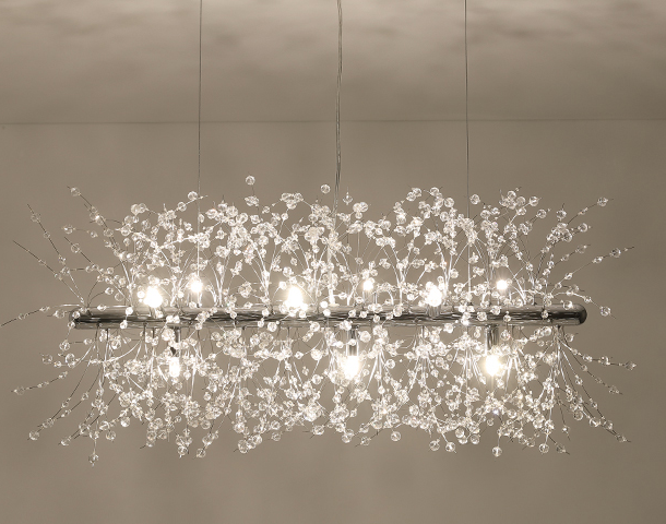 Francesca Contemporary Clear Crystal Chandelier - Modern Elegant Lighting Fixture for Dining Room, Bedroom & Living Room Decor