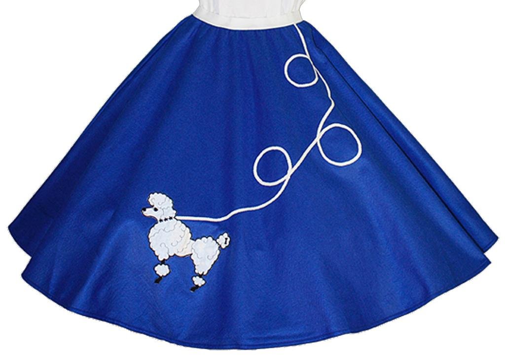 Blue Felt Poodle Skirt for Women - Vintage 50s Party Costume