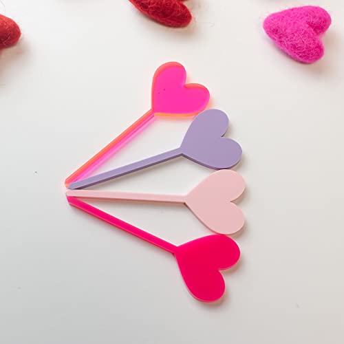 Valentine's Day Cupcake Toppers - Hot Pink Anti-Valentine's Decor for Galentine's Party, Wedding & Birthday Celebrations