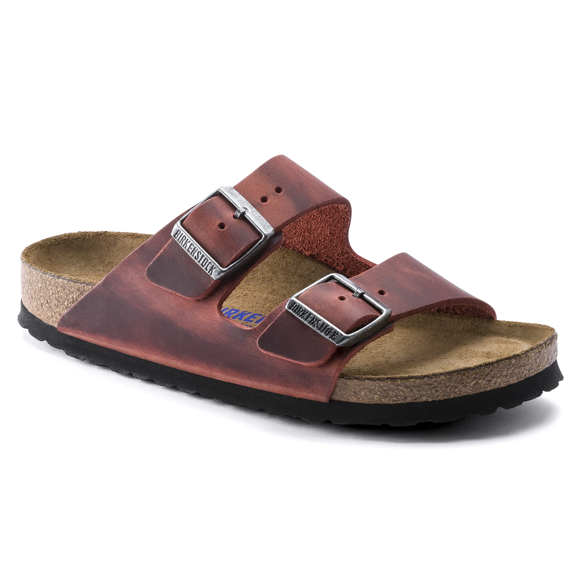 BIRKENSTOCK Arizona Soft Footbed Sandals for Women & Men - Comfortable Earth Red Leather Slides | Perfect for Casual Wear, Beach, Travel & Everyday Use