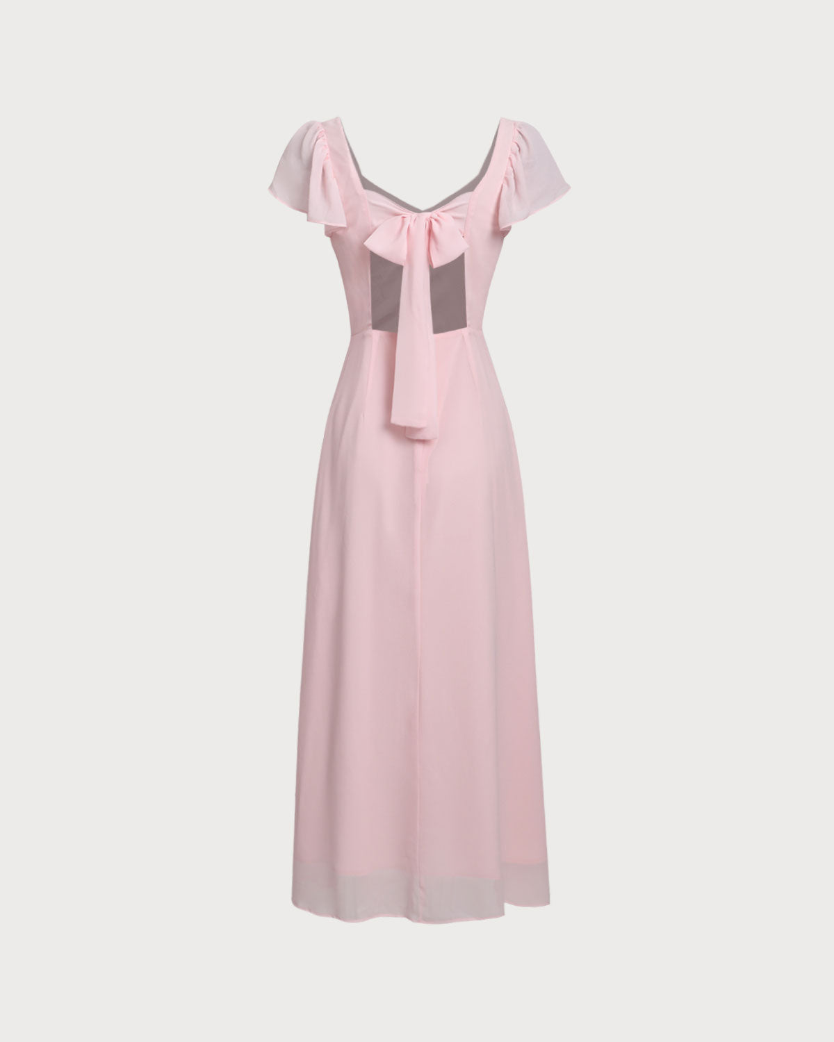 Elegant Pink Sweetheart Neck Chiffon Maxi Dress for Women - Perfect for Weddings, Parties & Summer Occasions