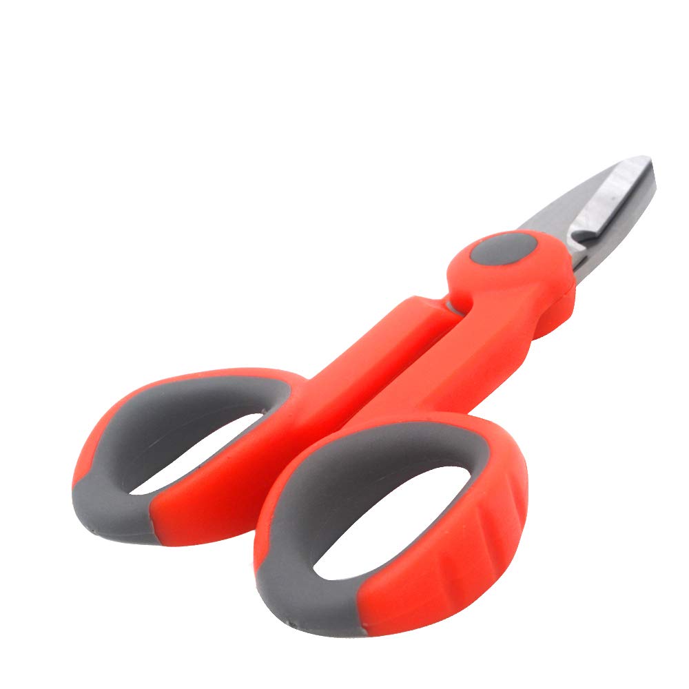3-Pack Professional Electrical Shears - Fiber Optic & Kevlar Cable Cutters - Heavy Duty Wire Scissors for Electricians & DIY Projects - Perfect for Network Installations, Home Wiring & Crafting