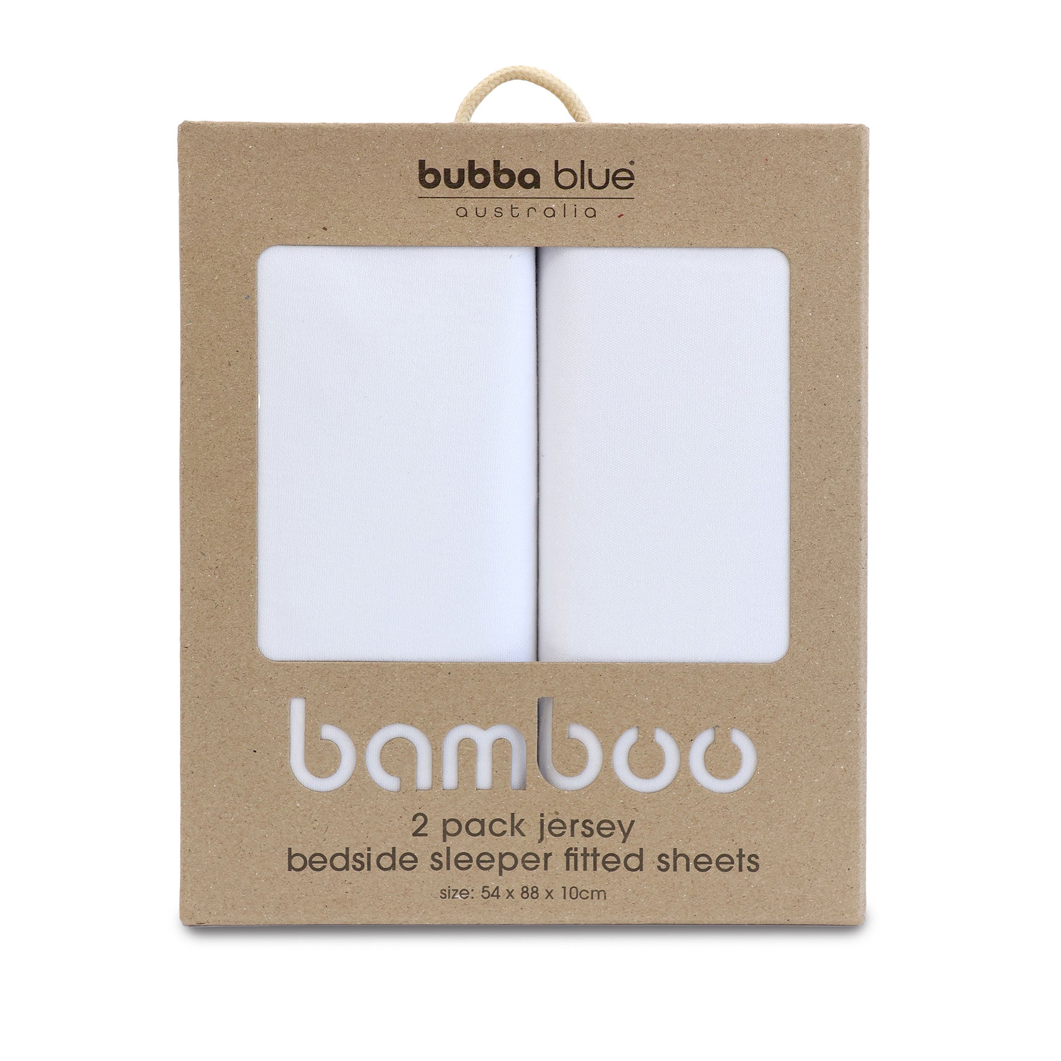 Premium 2-Pack Bamboo White Jersey Fitted Sheets for Co-Sleeper & Bedside Bassinet - Soft Breathable Crib Sheets for Baby Nursery, Daycare & Travel