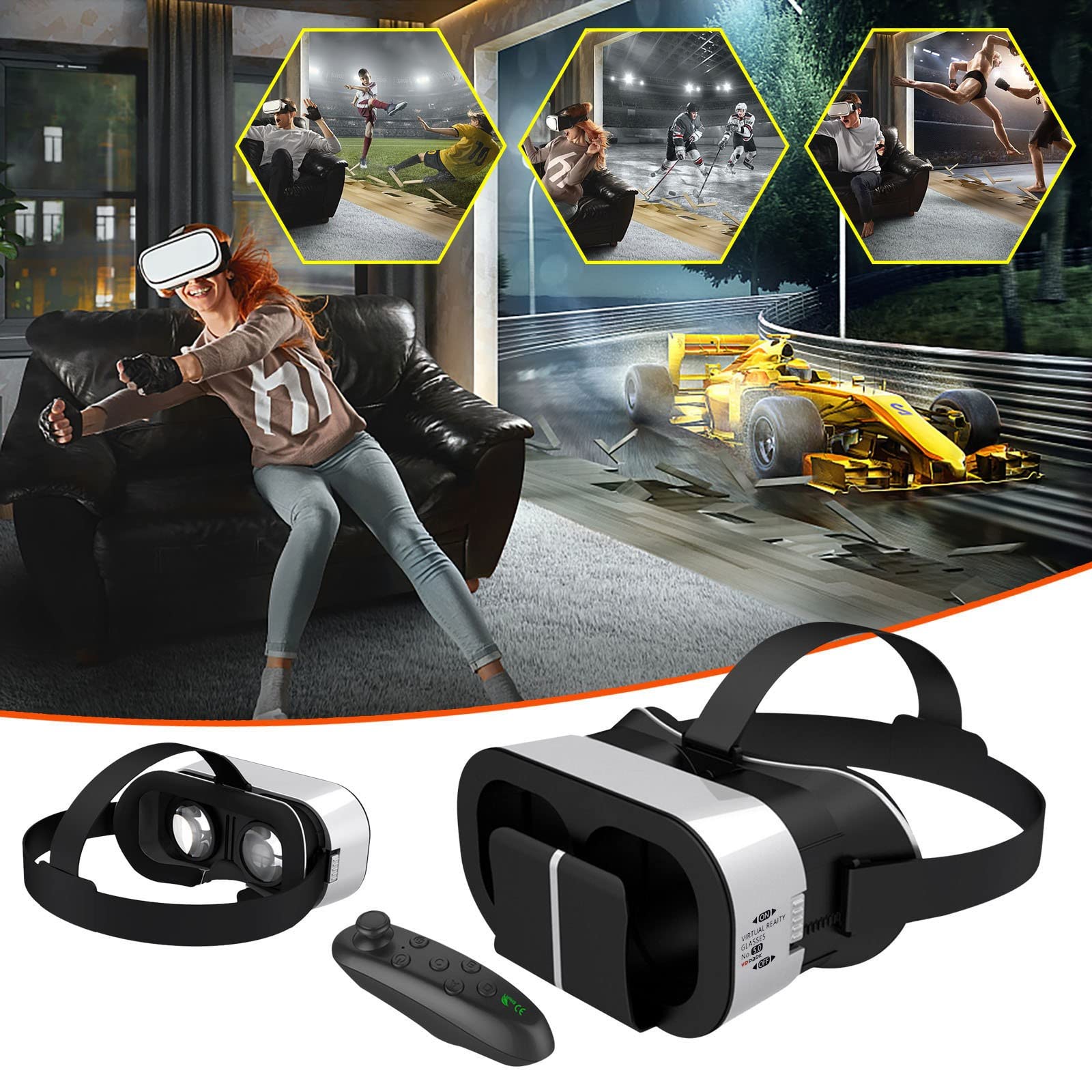 Best VR Headset for 3D Movies & Mobile Gaming - Virtual Reality Goggles with Remote Control | Perfect for Home Entertainment & Immersive Gaming Experience