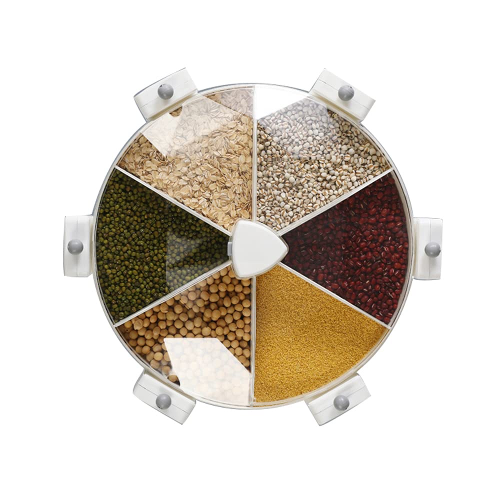 NC Wall-Mounted Cereal Dispenser - Rotating Windmill Style Food Storage Canisters with Lids for Rice, Grains & Pantry Organization | Perfect for Kitchen, Restaurant & Bulk Food Storage