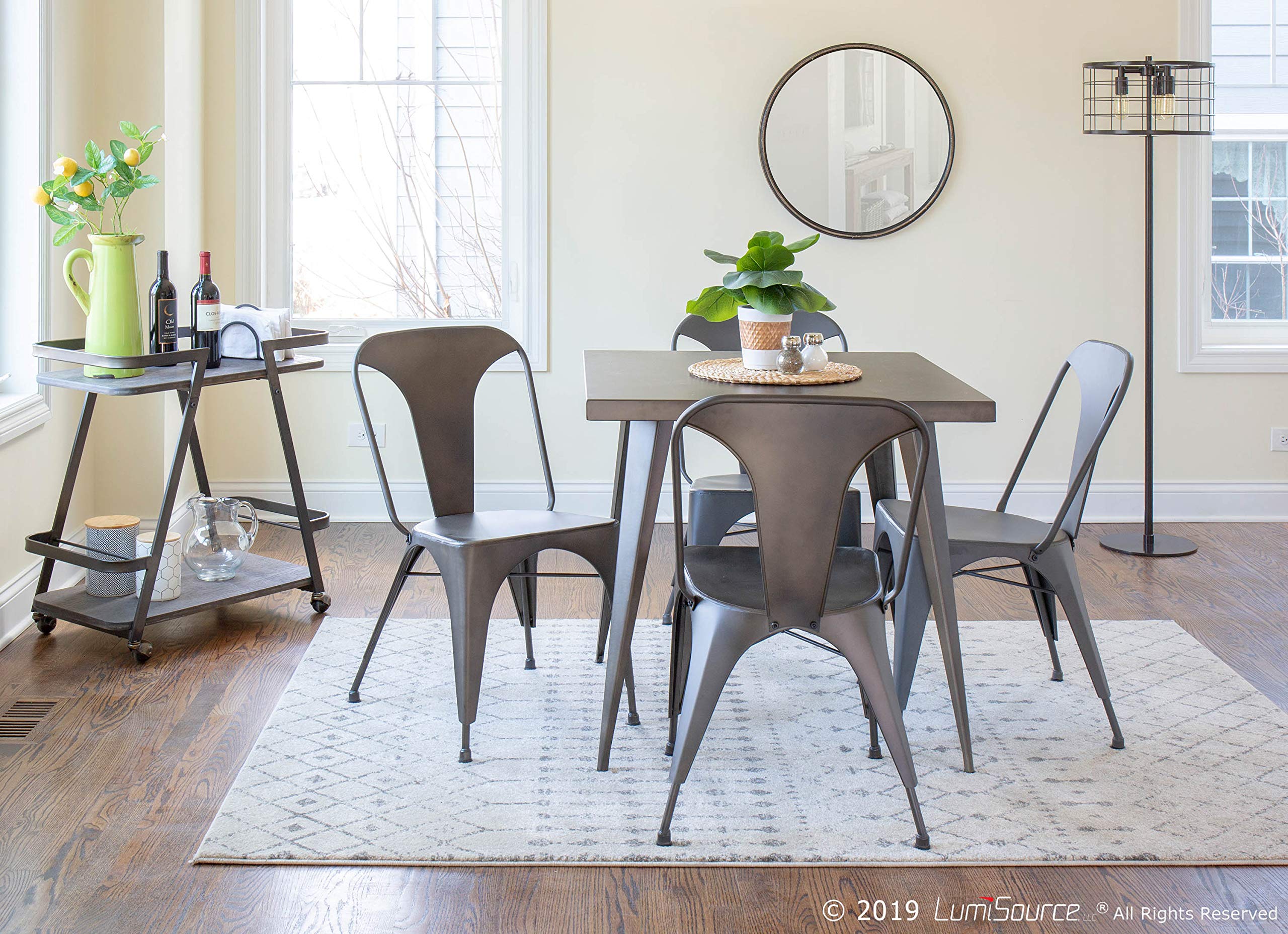 LumiSource Austin Square Dinette Table - 4-Person Small Dining Table for Kitchen, Breakfast Nook & Small Spaces | Compact & Stylish Dining Height Table for Apartments, Condos & Cozy Homes