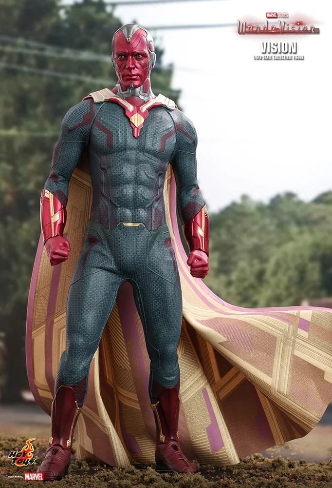 Hot Toys WandaVision 12-Inch Vision Action Figure 1/6 Scale Collectible Model (907936) - Perfect for Marvel Fans, Display & Cosplay