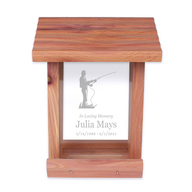 Fisherman Memorial Bird Feeder - Handcrafted Outdoor Garden Decor for Bird Watching and Tribute Gifts