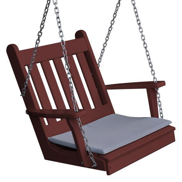 Traditional English Style Poly Rattan Swing Chair - A&L Furniture for Patio, Garden, or Porch Relaxation
