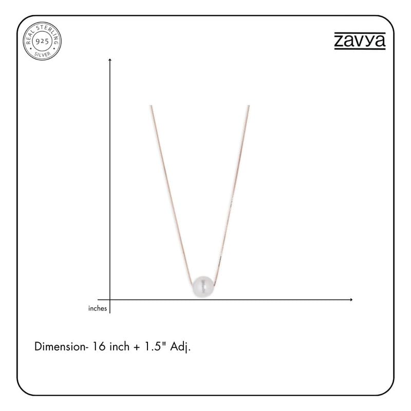 ZAVYA Rose Gold Plated Freshwater Pearl 925 Sterling Silver Jewelry Set with Chain - Necklace, Bracelet & Earrings Trio - Authentic Gift with Certificate (CJS 10013) for Weddings, Anniversaries & Special Occasions