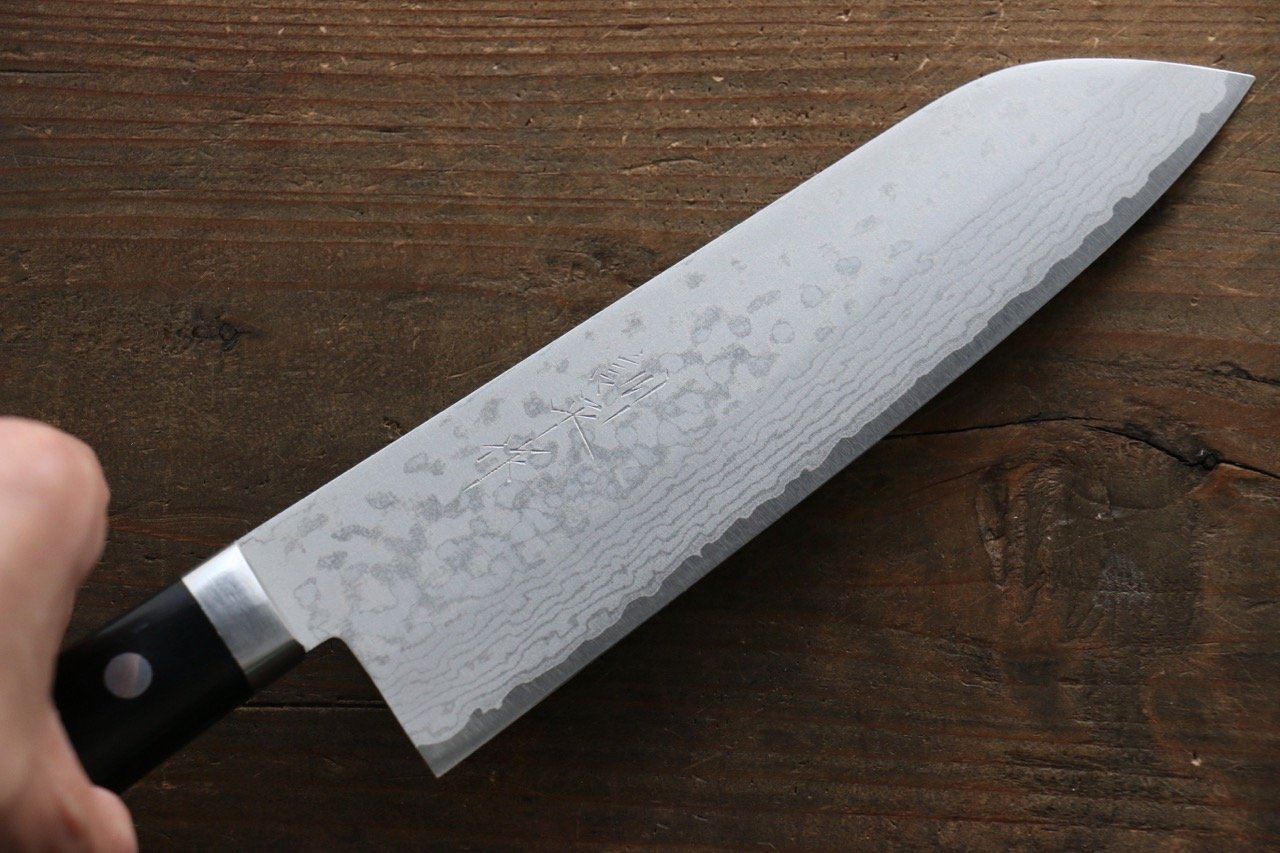 Kunihira Sairyu VG10 Damascus Santoku Knife 170mm with Pakkawood Handle - Premium Japanese Kitchen Knife for Slicing, Dicing & Chopping Vegetables, Meat & Fish