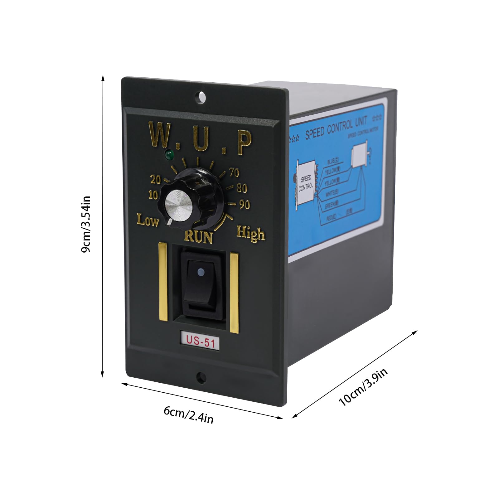Compact Worm Geared Motor w/Speed Controller for CNC & Milling Machines - Powerful Electric Motor for Mechanical Equipment