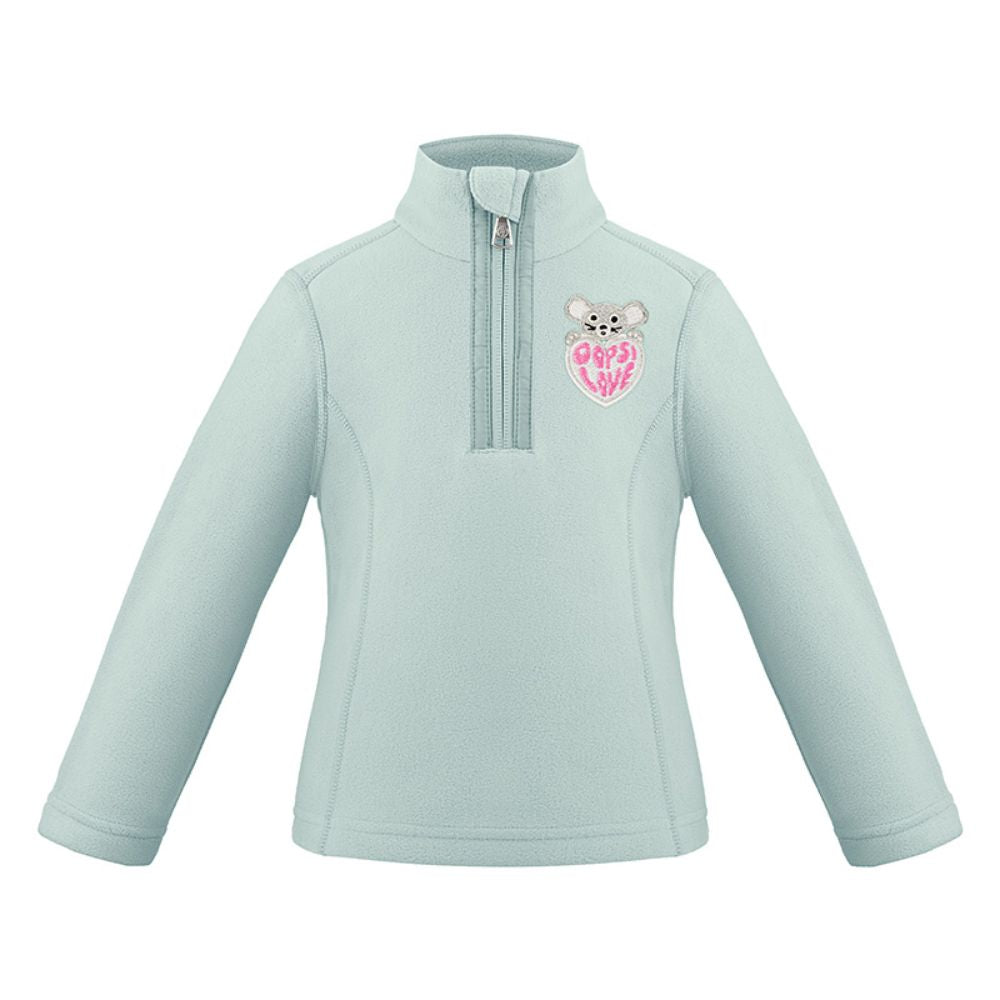 Poivre Blanc Girls Micro Fleece Jacket - Soft Warm Winter Coat for Kids in Aloe Blue | Cozy Outerwear for School, Playdates & Outdoor Adventures