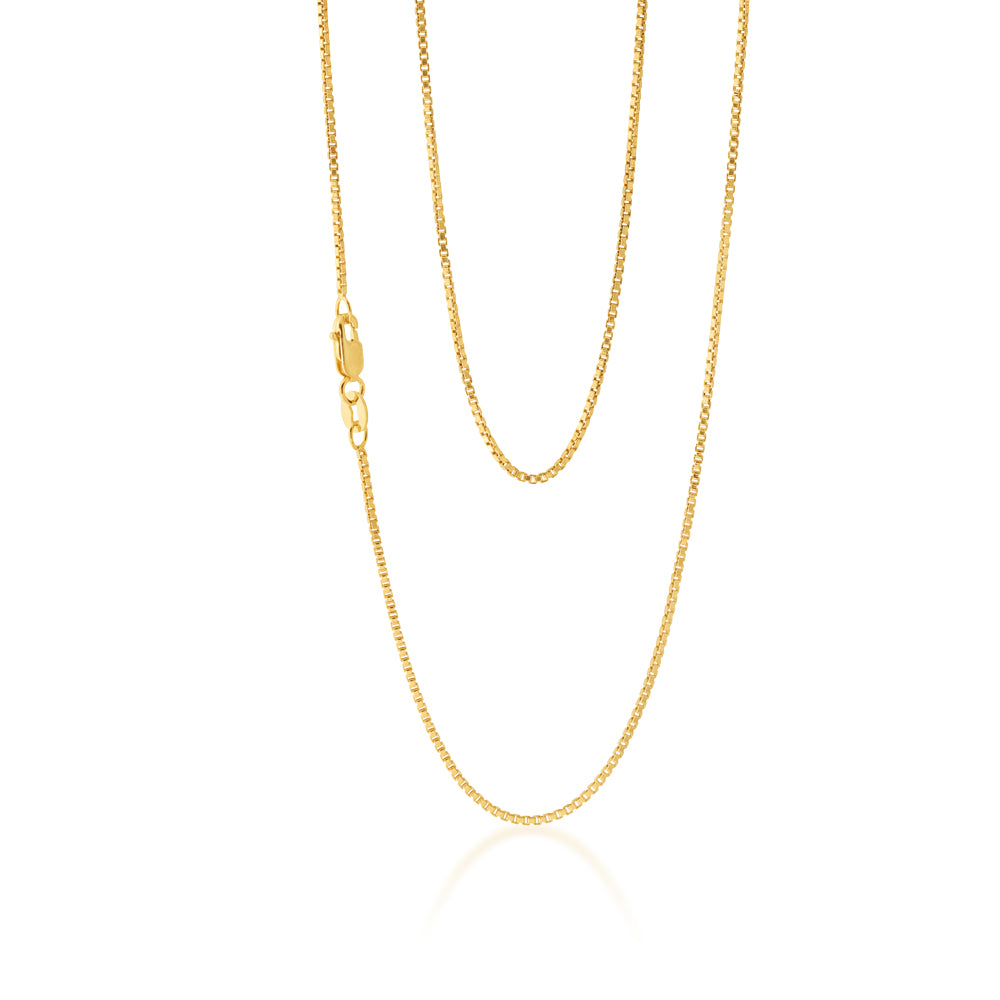 9 Carat Silver Filled Box Chain Necklace 45cm (18 Inches) - Elegant Layering Piece for Women, Perfect for Everyday Wear & Gift Giving