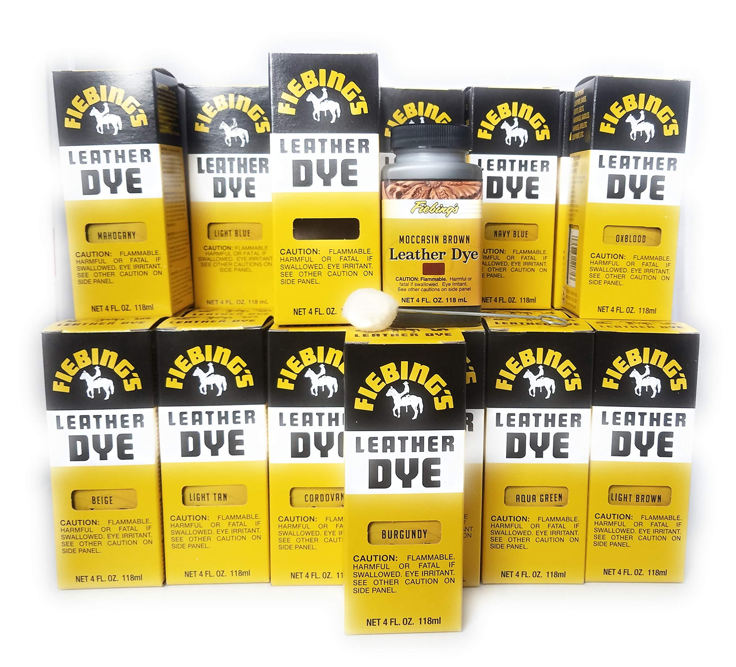 Fiebing's Leather Dye 4oz Variety Pack (28 Colors) - Premium Leather Coloring Kit for Shoes, Bags, Belts & DIY Crafts - Perfect for Leather Repair & Customization Projects