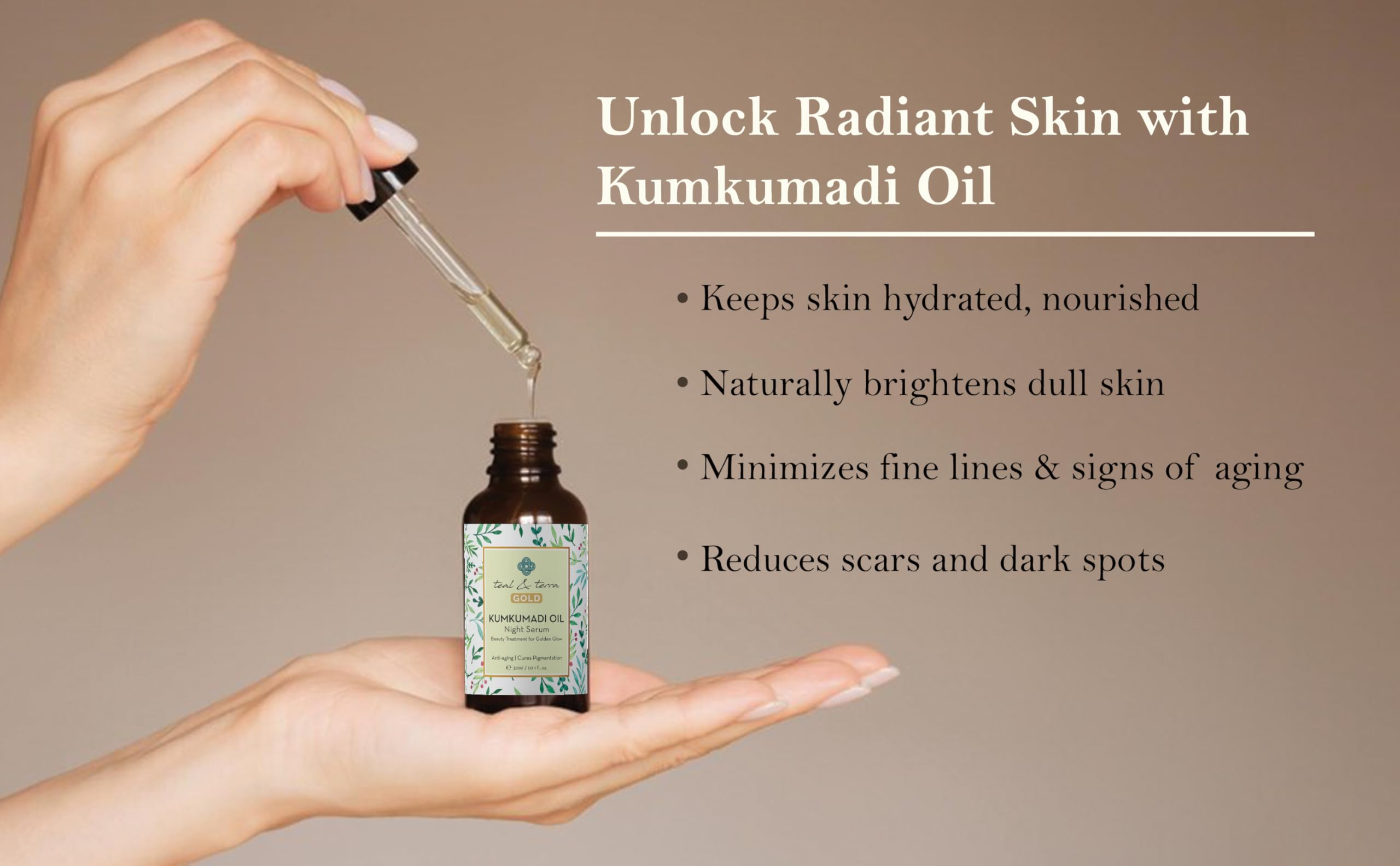 Teal & Terra Kumkumadi Oil (30ml) & Neem Face Wash Set - Skin Brightening Night Serum & Cleanser for Glowing, Even Skin Tone | Ayurvedic Skincare Duo for Dry, Dull & Acne-Prone Skin | Perfect for Night Routine & Travel Skincare