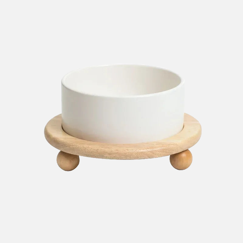 Premium Whisker Wood Pet Feeding Bowl for Cats & Dogs - Eco-Friendly, Non-Slip, Durable Raised Dog & Cat Food Dish - Perfect for Home, Travel, and Outdoor Use