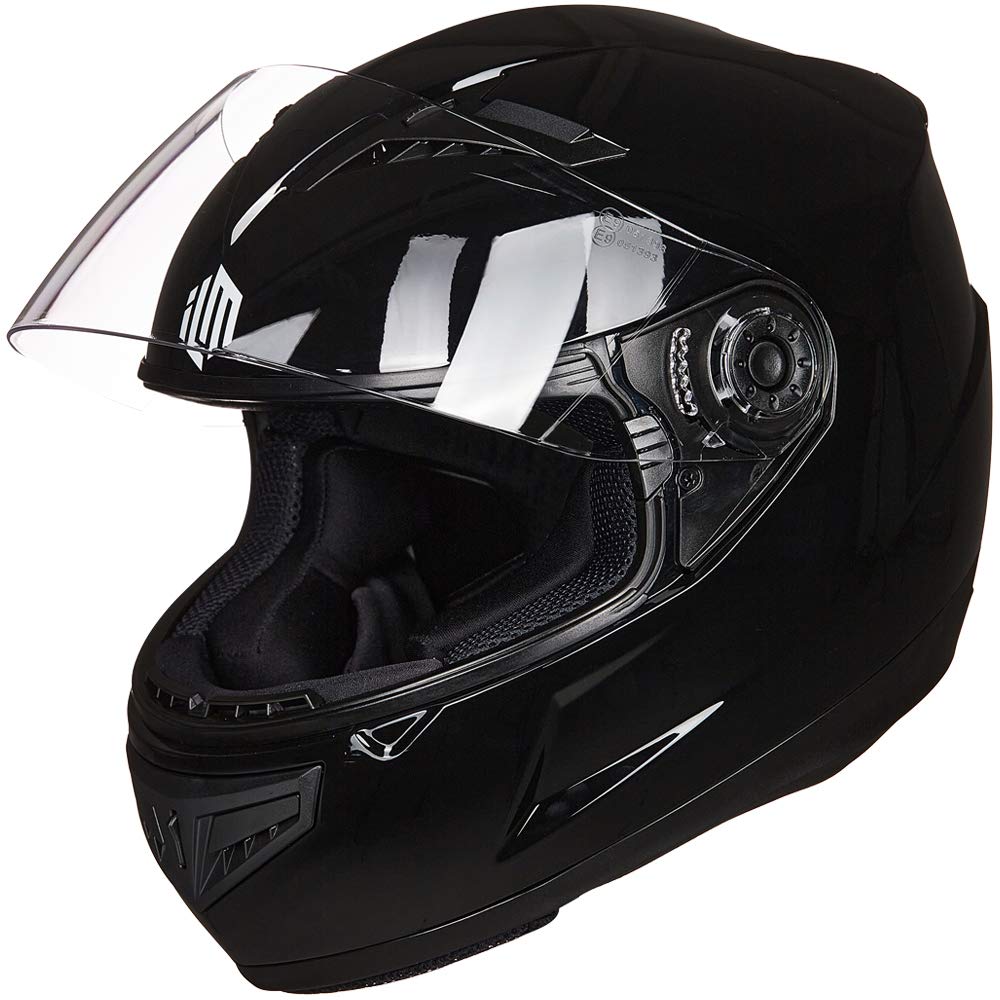 ILM Full Face Youth Kids Motorcycle Helmet - DOT Approved ATV/Dirt Bike/Street Bike Safety Helmet DP808 (Gloss Black, Small) - Perfect for Young Riders, Motocross, Off-Road Adventures & Urban Commuting