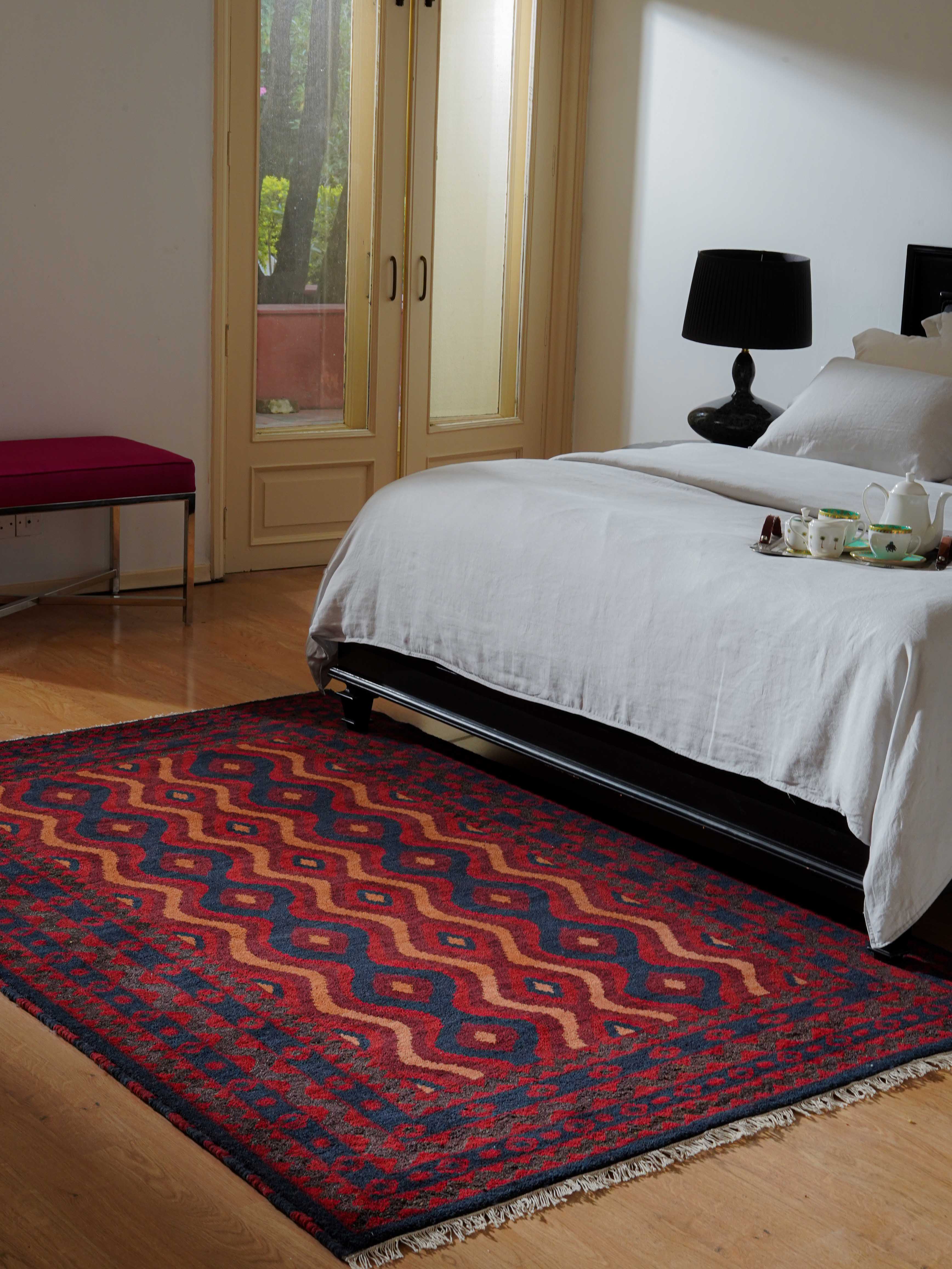 Handmade Hamadan Afghan Rug - Premium Hand-Knotted Wool Carpet for Living Room, Bedroom & Home Decor | Durable & Stylish Oriental Area Rug