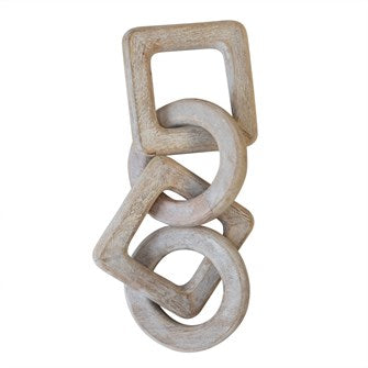Whitewashed Wood Chain Links - Rustic Home Decor for Wall Hanging, DIY Projects, and Wedding Backdrops (1 in Stock)
