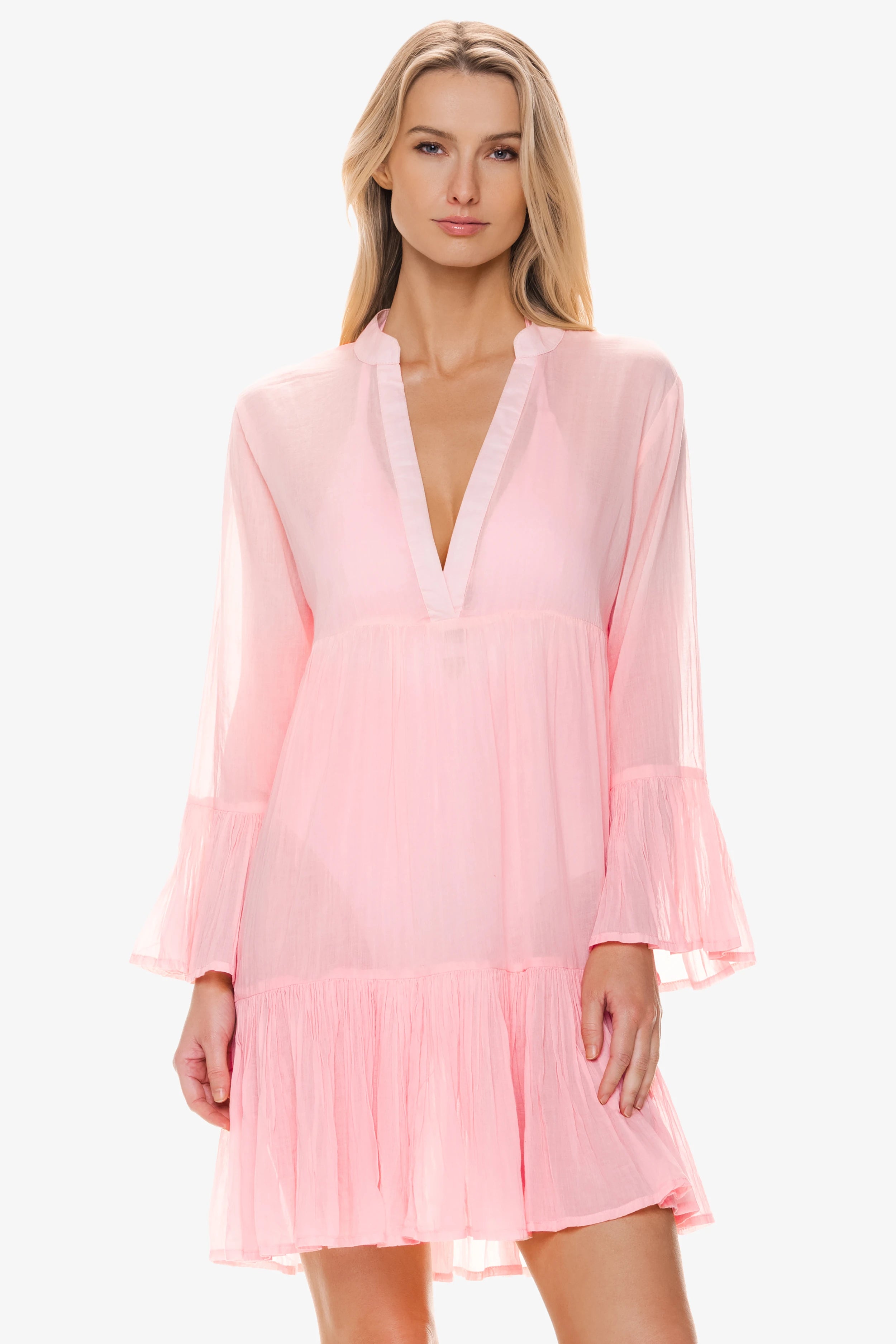 Sloane Ombre Dress in Shell Pink - Elegant Gradient Flowy Maxi Dress for Women | Perfect for Weddings, Parties & Special Occasions