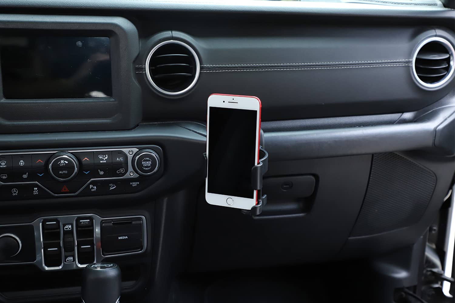 Jeep Wrangler JL (2018-2021) Center Console Phone Mount Holder - ABS Car Cup Holder Organizer for Navigation & Driving Convenience - Perfect for Off-Road Adventures & Daily Commutes