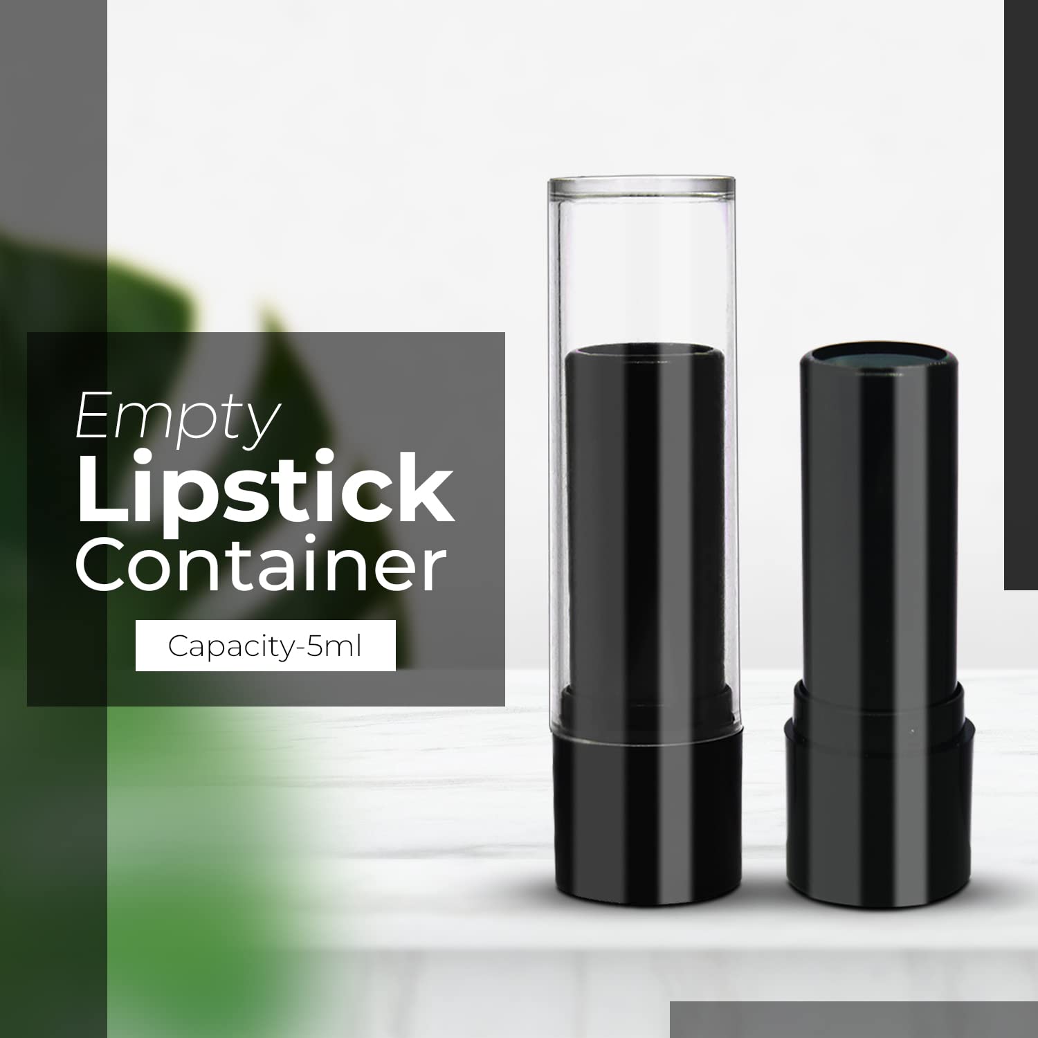 NSB Herbals 5ml Empty Refillable Lipstick Tubes for Lipstick, Kajal & Cosmetics | Travel-Friendly Lip Gloss Containers & Makeup Storage | Perfect for DIY Beauty, Lip Care & Face Creams