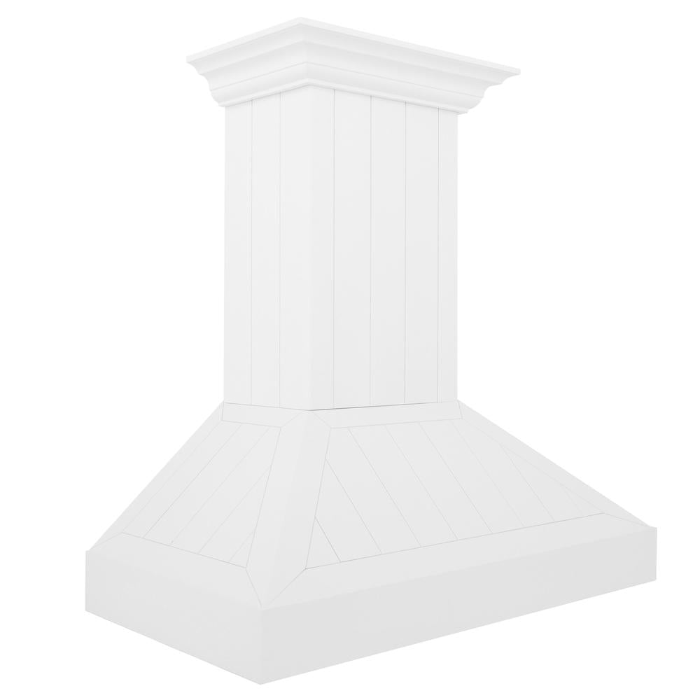 ZLINE 36 Inch Wooden Wall Mount Range Hood - Shiplap Bright White Finish (KPWW 36) | Powerful Kitchen Ventilation for Modern Farmhouse & Open Concept Homes