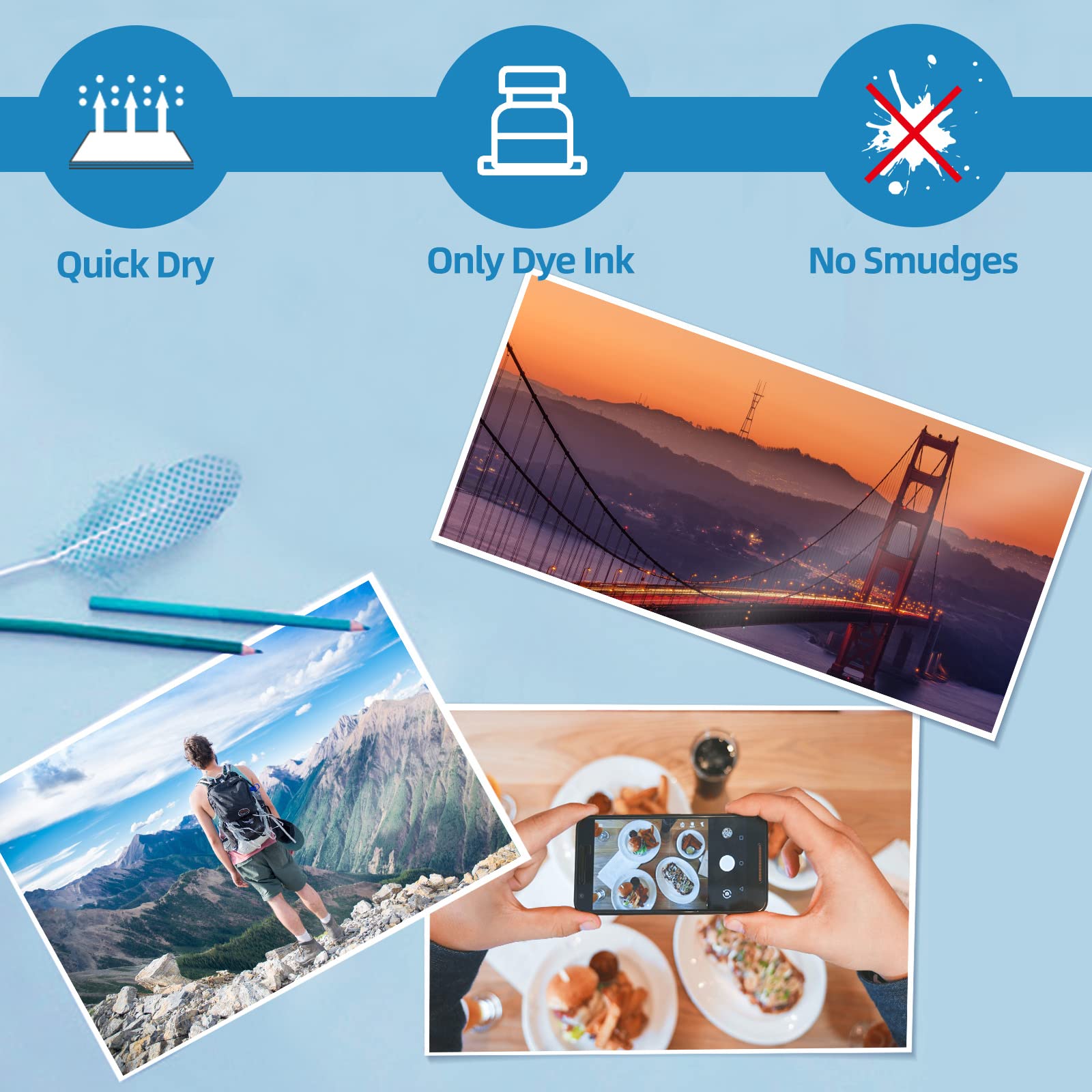 Uinkit 100 Sheets Thick Glossy Photo Paper 8.5x11 Inches - 62lb 230gsm Cardstock for Inkjet & Dye Ink Printers - Perfect for Postcards, Brochures & Professional Photo Printing
