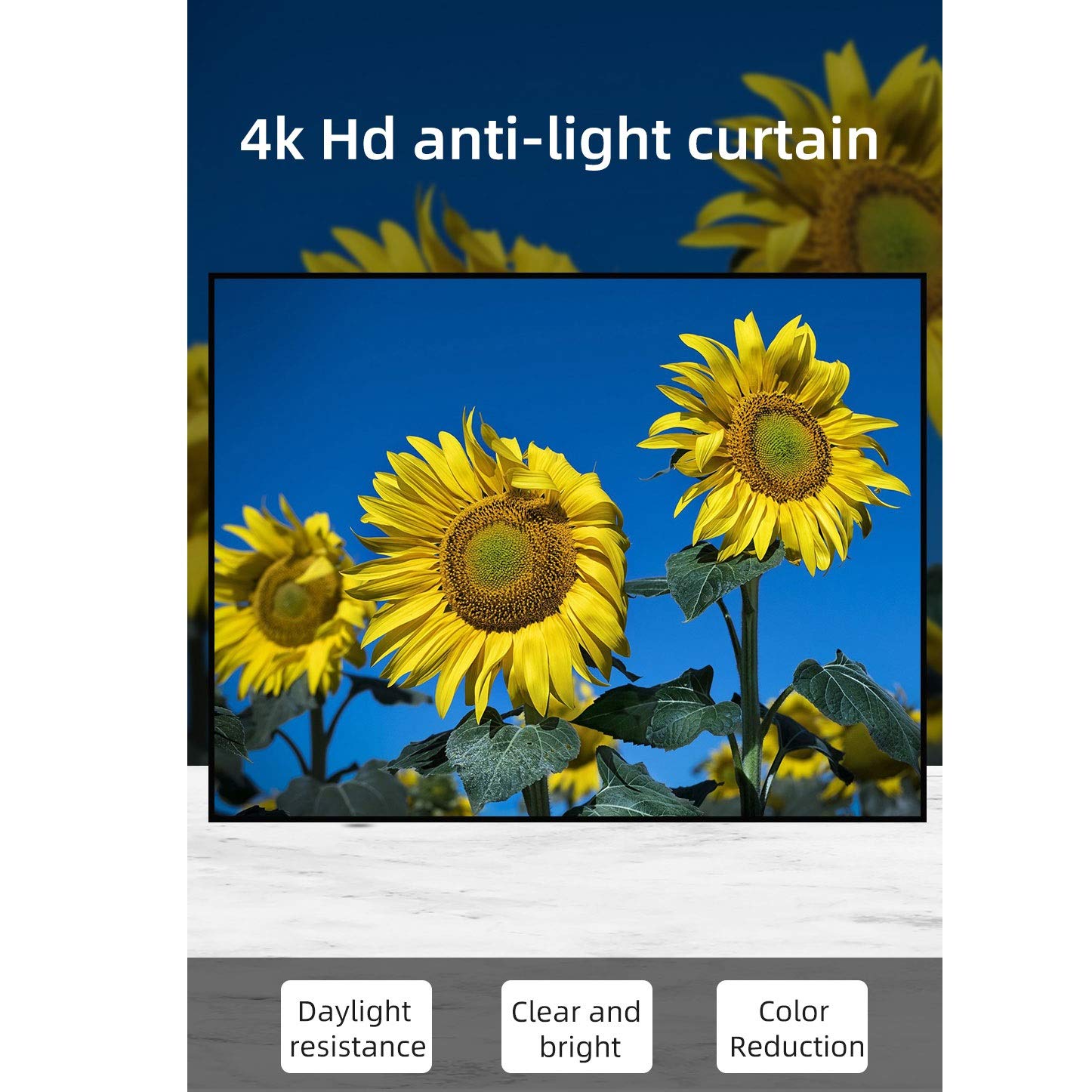4K Portable Projector Screen 92-133 Inch 16:9 Foldable Movie Screen for Indoor & Outdoor Home Theater, Camping, Backyard Movies (92 Inch Size)