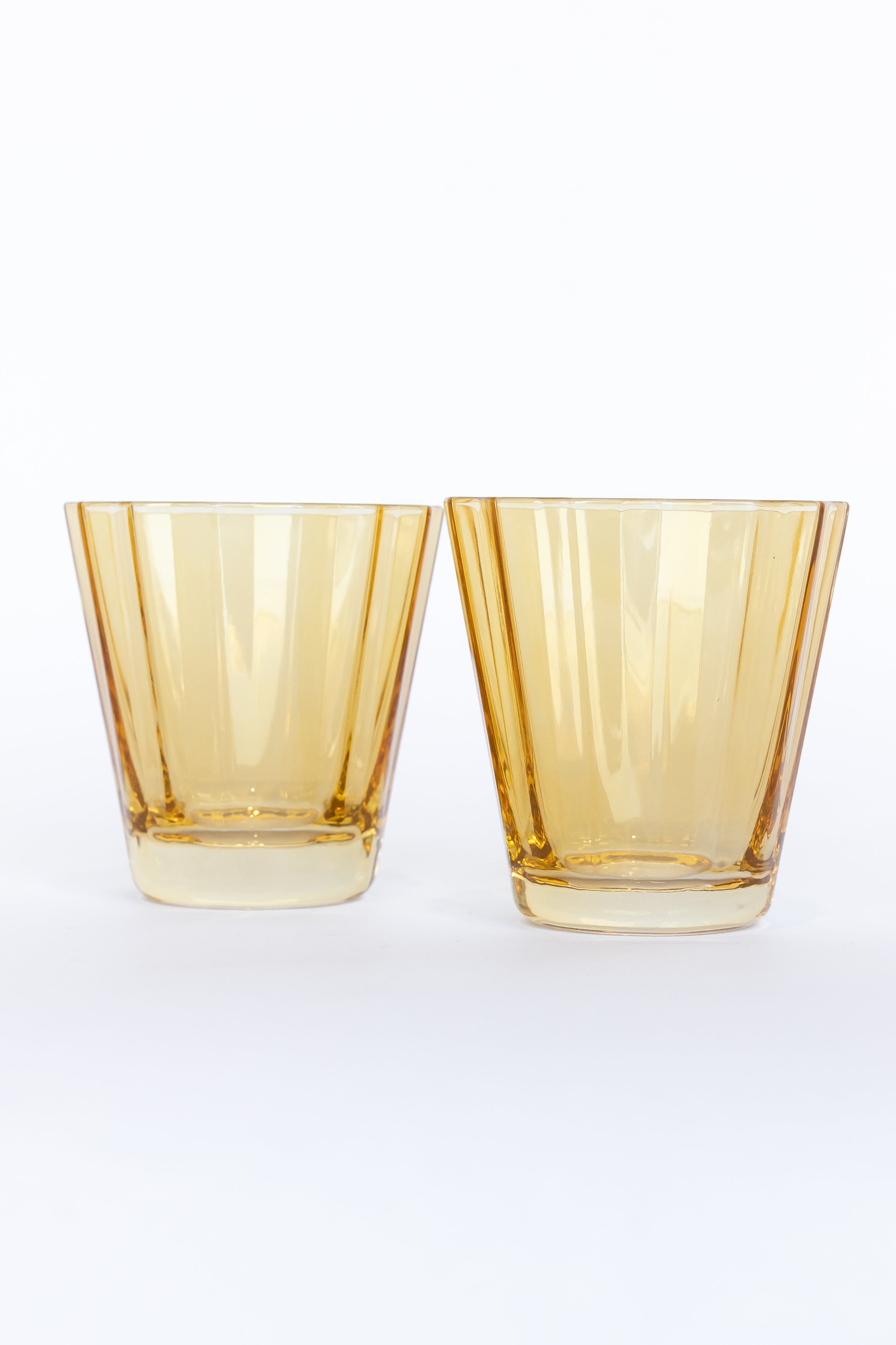 Estelle Colored Sunday Lowball Glasses - Set of 2 (Yellow) | Elegant Cocktail & Whiskey Drinking Glasses for Home Bar, Parties & Gifts