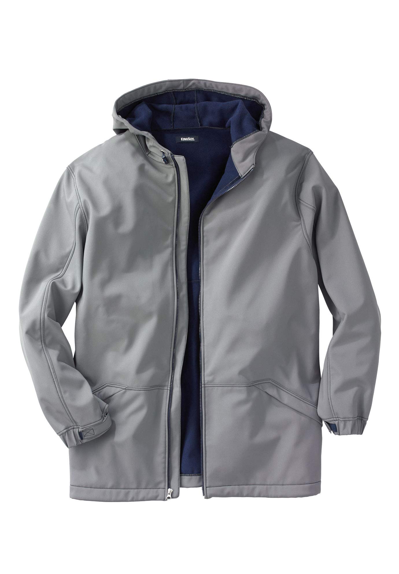 KingSize Men's Big & Tall Fleece-Lined Waterproof Rain Jacket - Warm Winter Raincoat for Outdoor Activities, Hiking & Commuting
