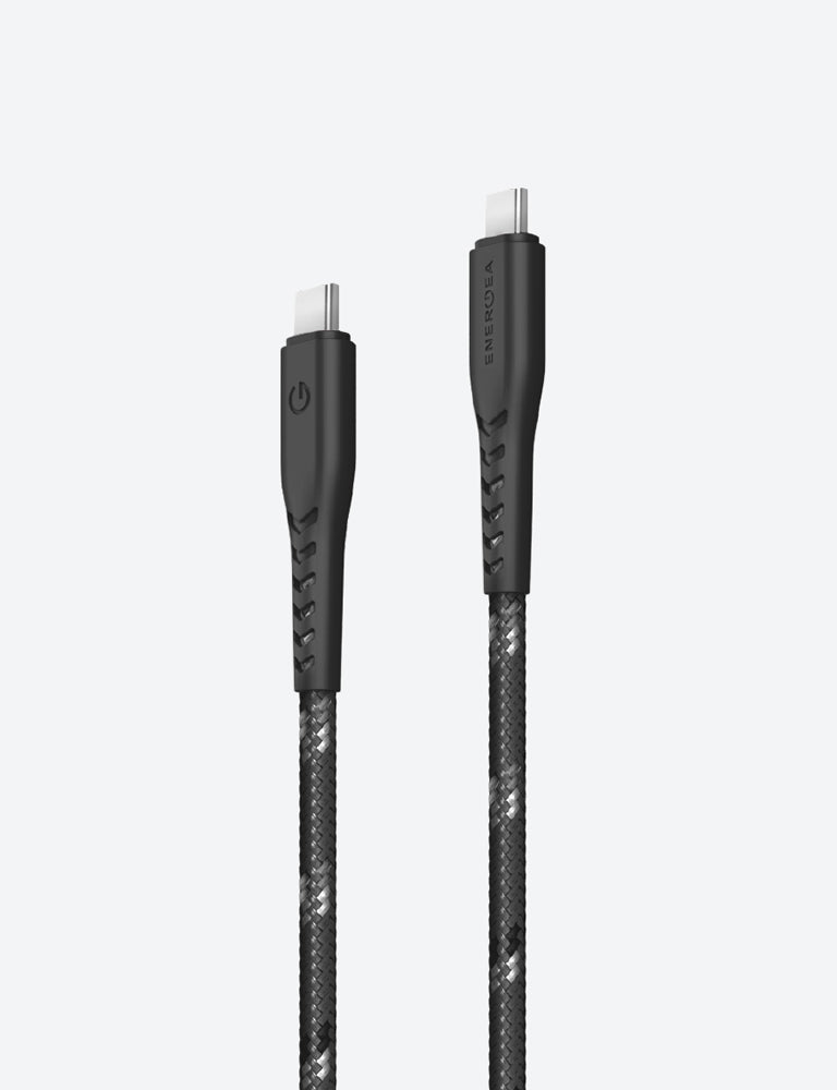 NyloFlex USB C to USB C Cable 30CM Fast Charging Cord - High Speed Data Sync for iPhone 15, Samsung Galaxy, MacBook - Perfect for Travel, Office & Home Charging