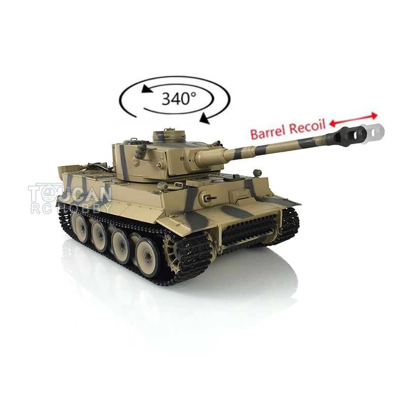 2.4GHz Henglong 1/16 Scale German Tiger I RC Tank - RTR Plastic Model with BB Shooting, Smoke Effect, Sound & Recoil (Item 3818-7.0) | Perfect for Military Enthusiasts, Collectors & Battle Reenactments