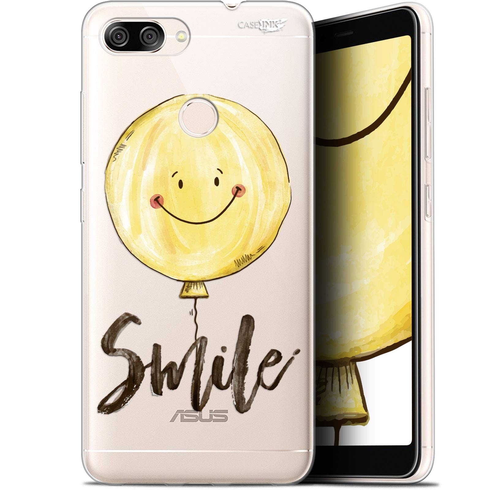 Ultra Thin Slim Fit Smile Balloon Pattern Case for Asus Zenfone Max Plus M1 (5.7 Inch) - Durable Protective Cover for Everyday Use, Travel & Work