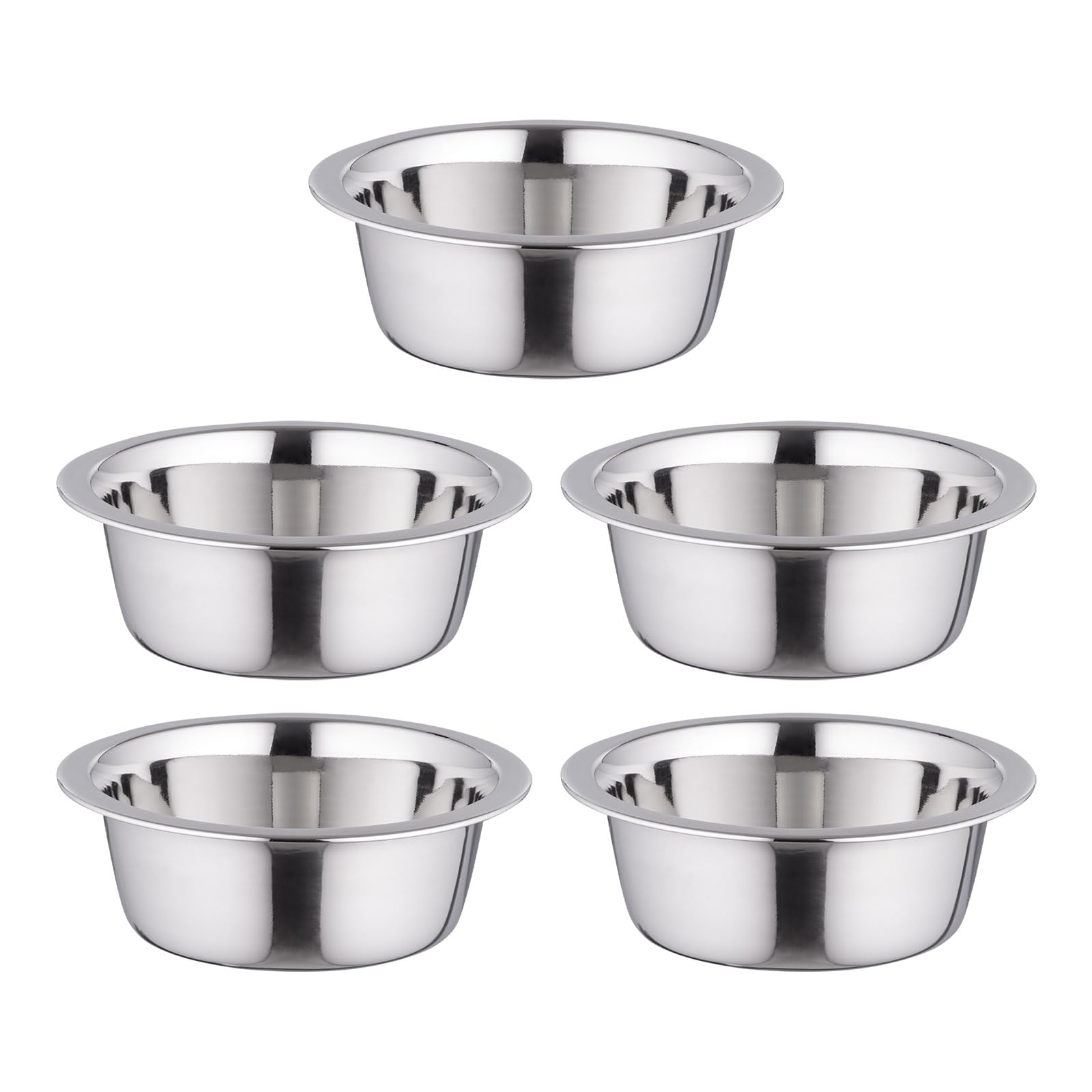 IRIS USA 5-Pack 16 oz Stainless Steel Cat Bowls for Food & Water - Durable, Easy Clean Pet Dishes for Cats & Kittens - Perfect for Home, Travel & Vet Visits